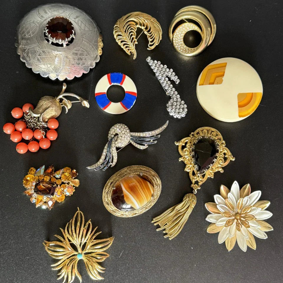 Store vintage brooches