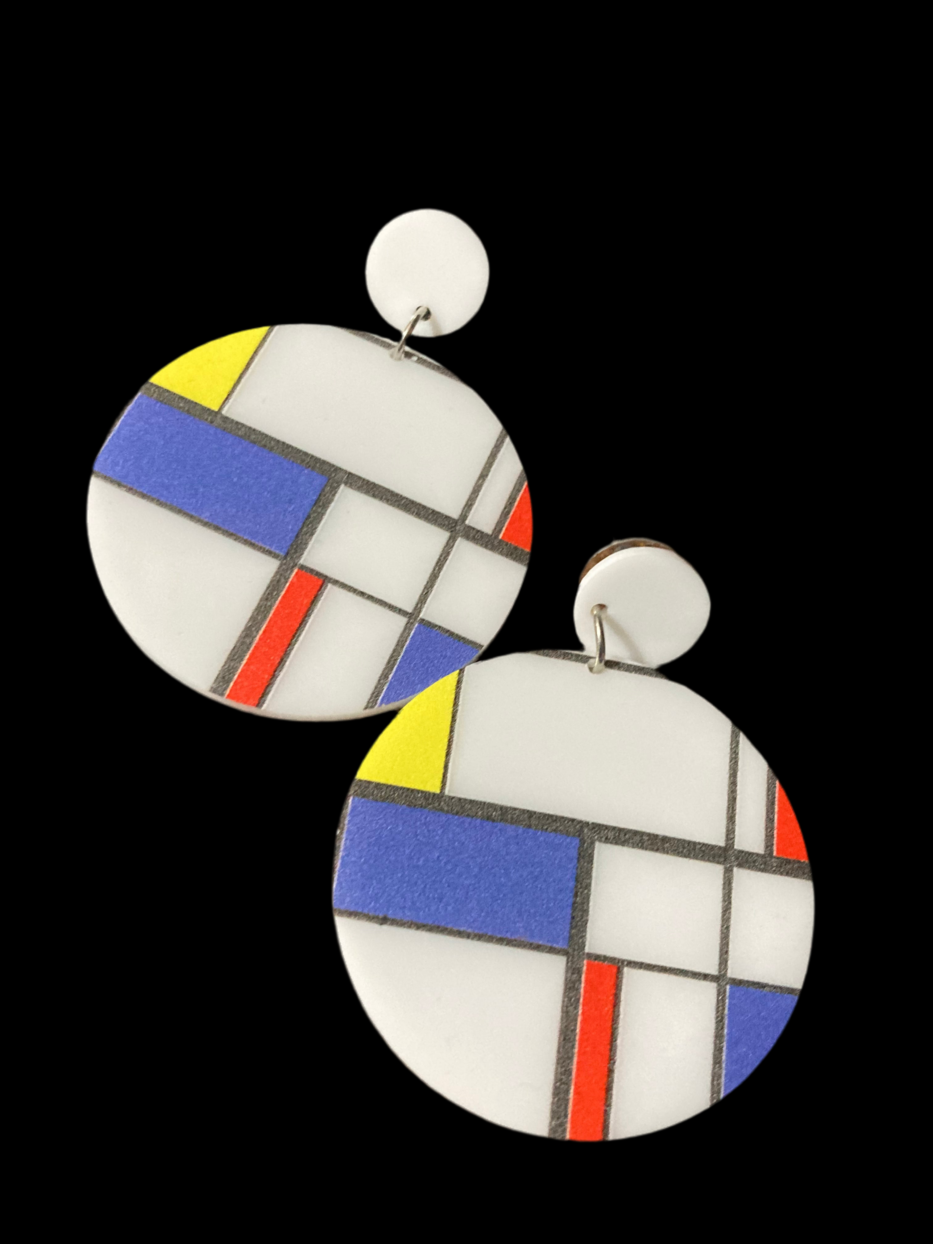 Bauhaus Mondrian dangly earrings