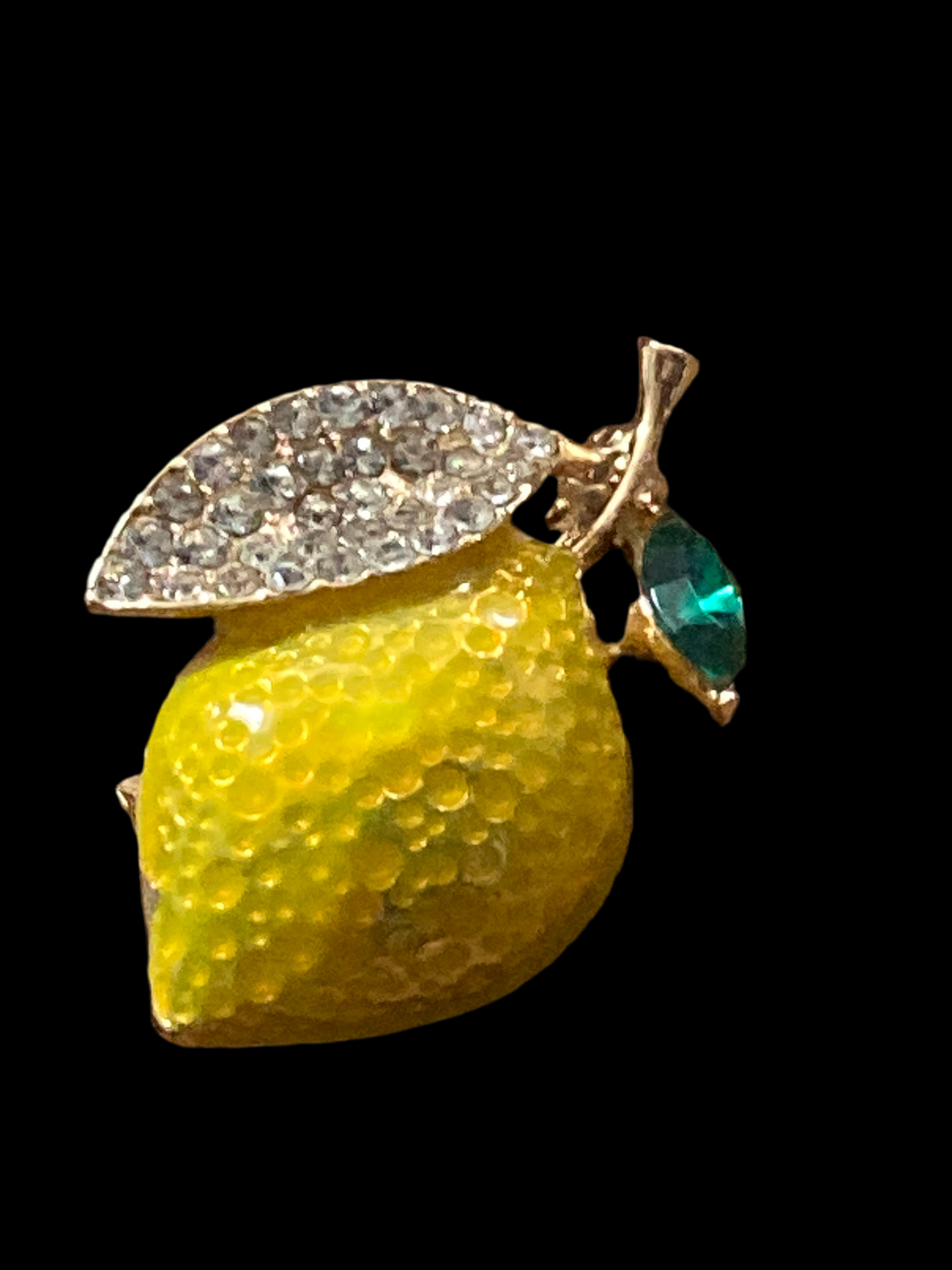 Summer lemon diamanté brooch