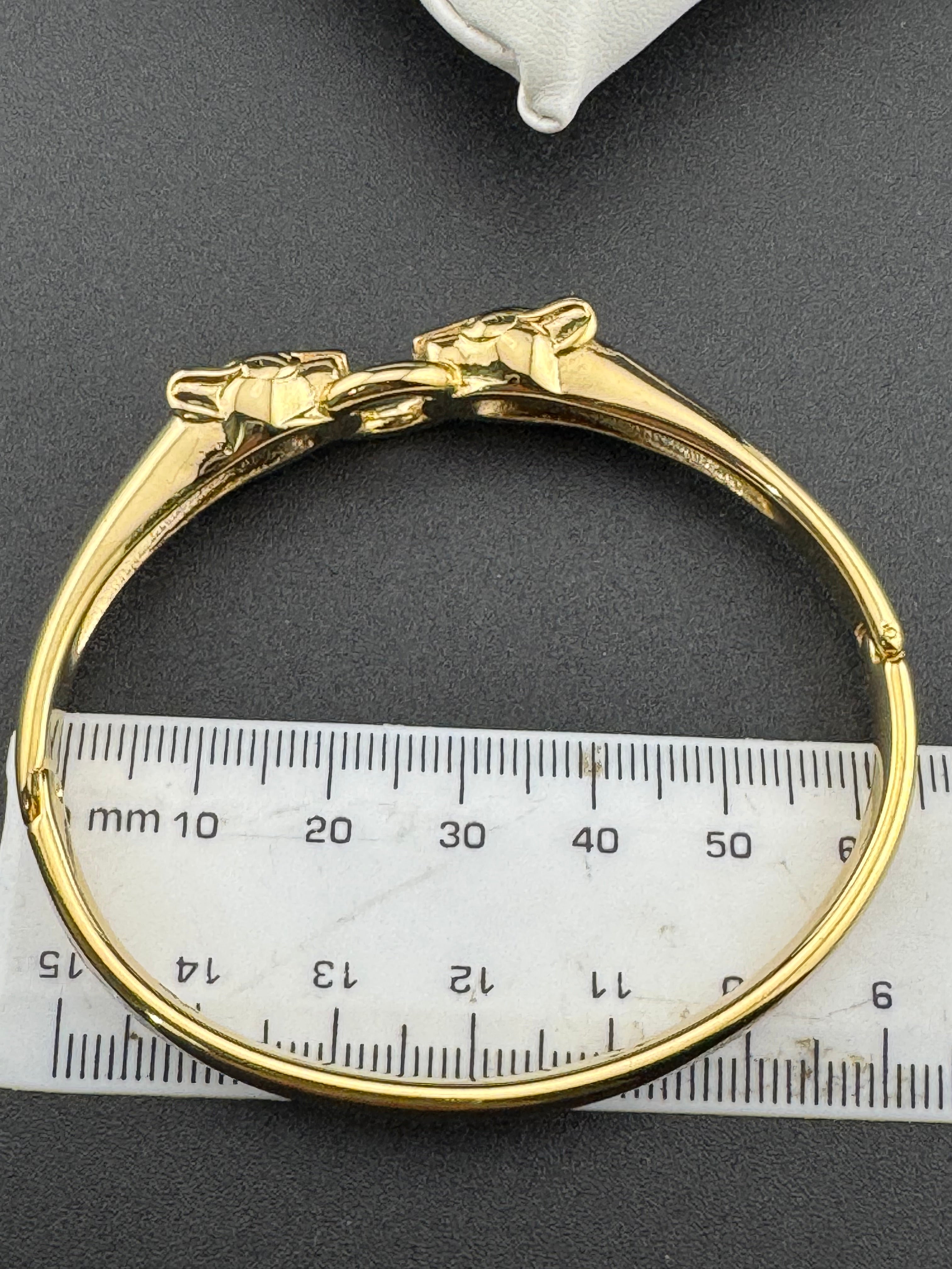 Classic gold Stainless Steel Crystal Leopard clamper Bangle Animal Bracelets