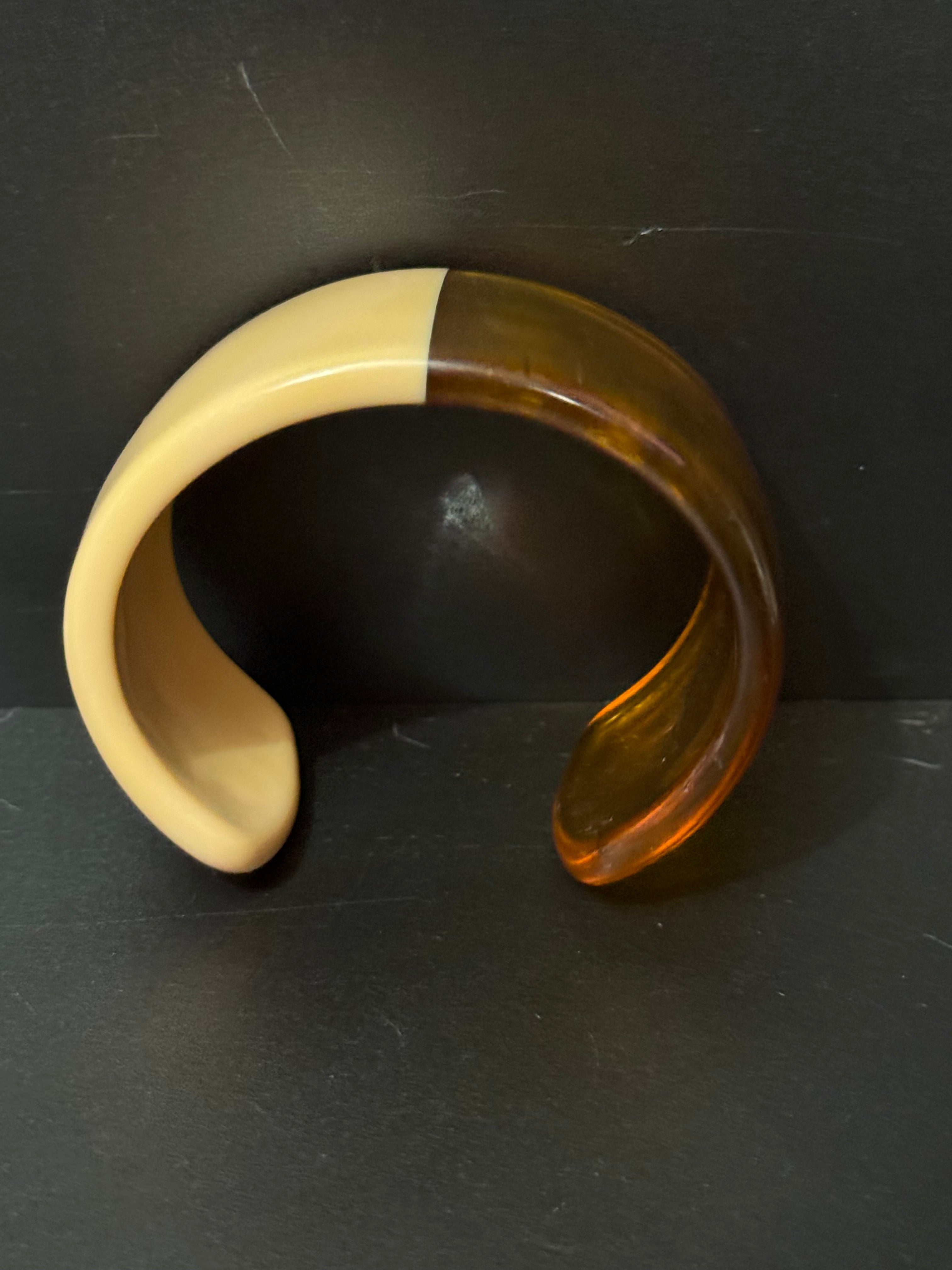 4cm wide open faux tortoiseshell cuff bangle in olive green or cream