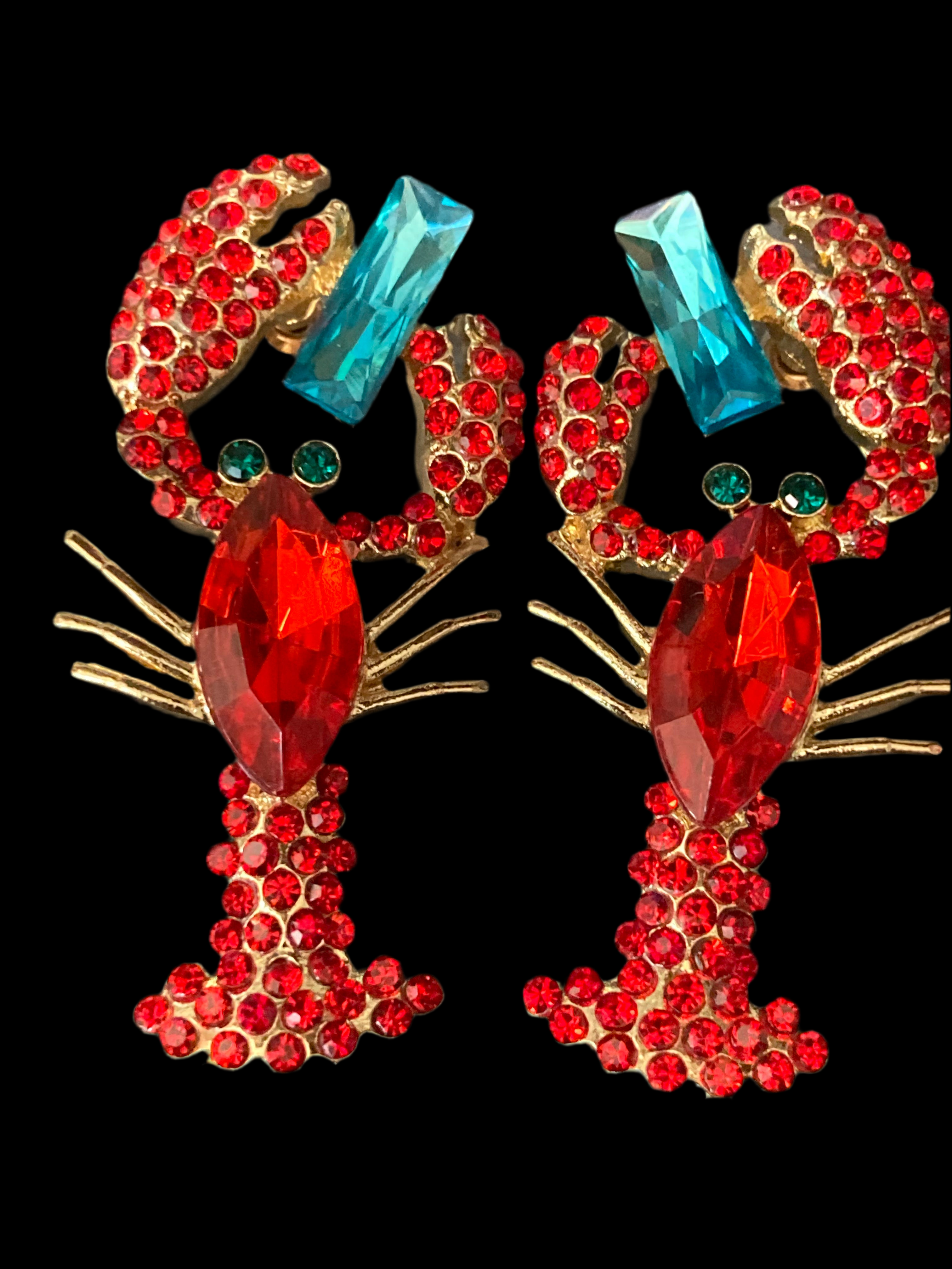 Diamanté lobster earrings