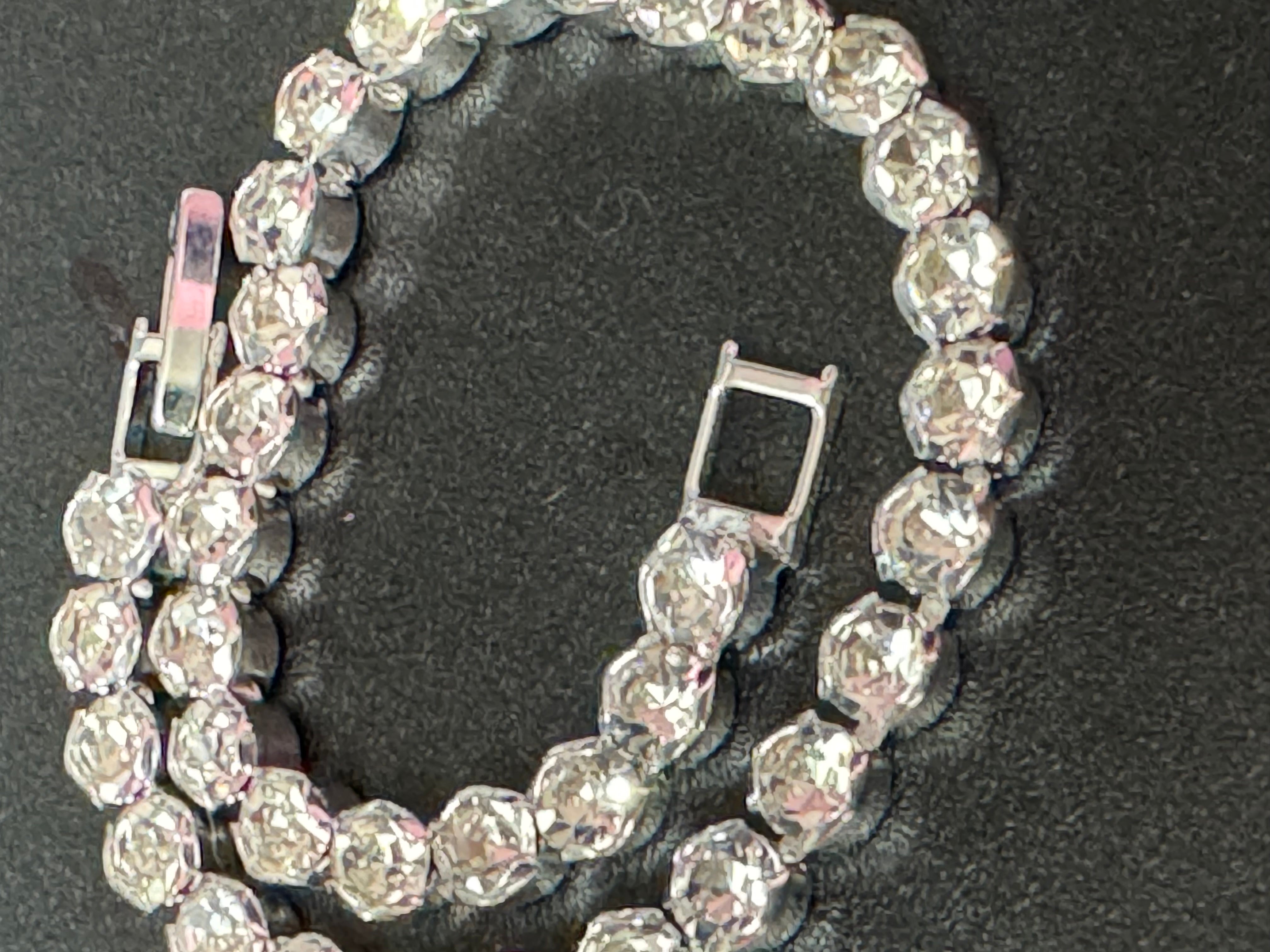 Mix and match silver and gold tone slim bezel set clear crystal tennis bracelets