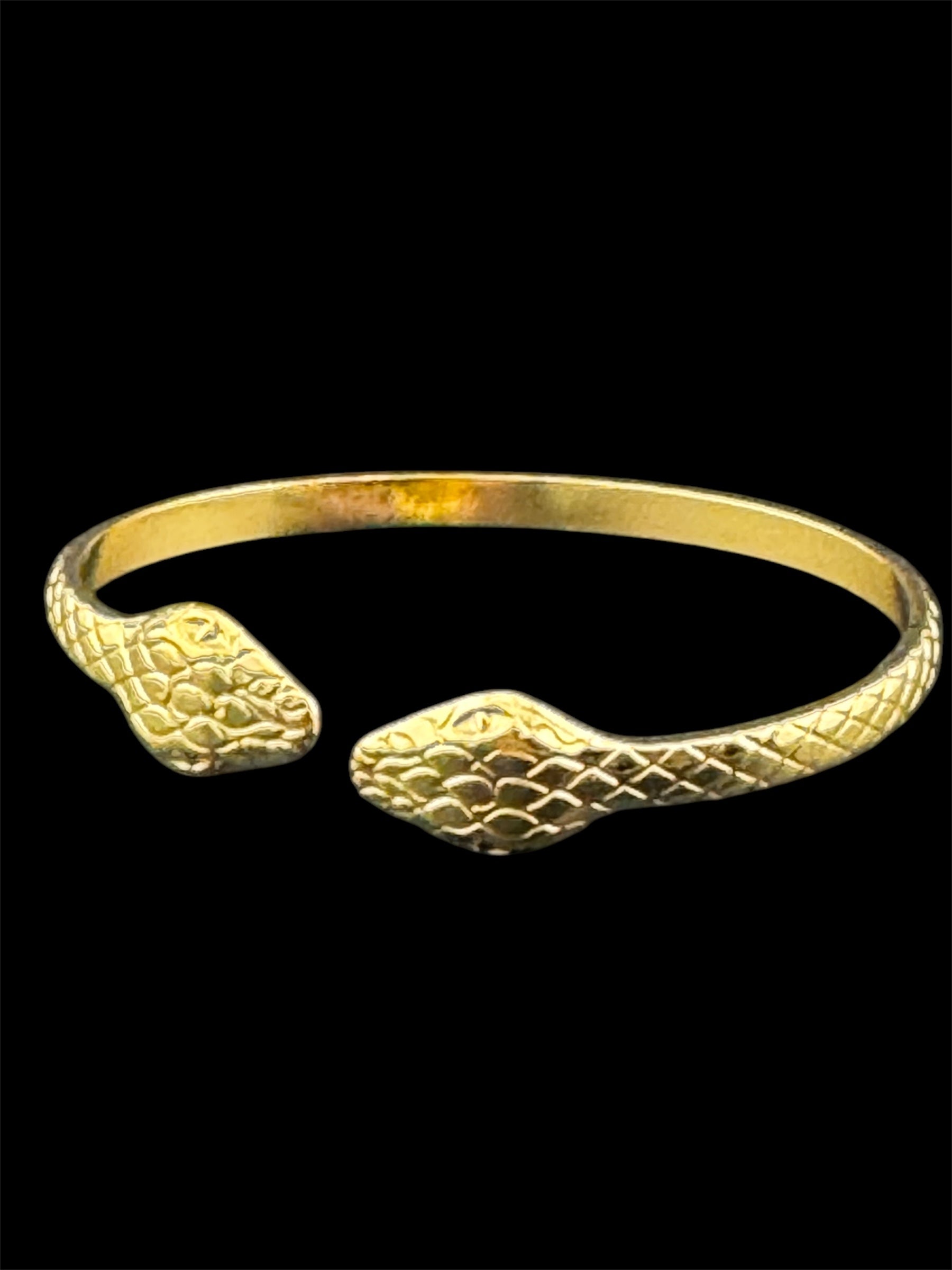 Vintage style gold tone snake bangle open bracelet