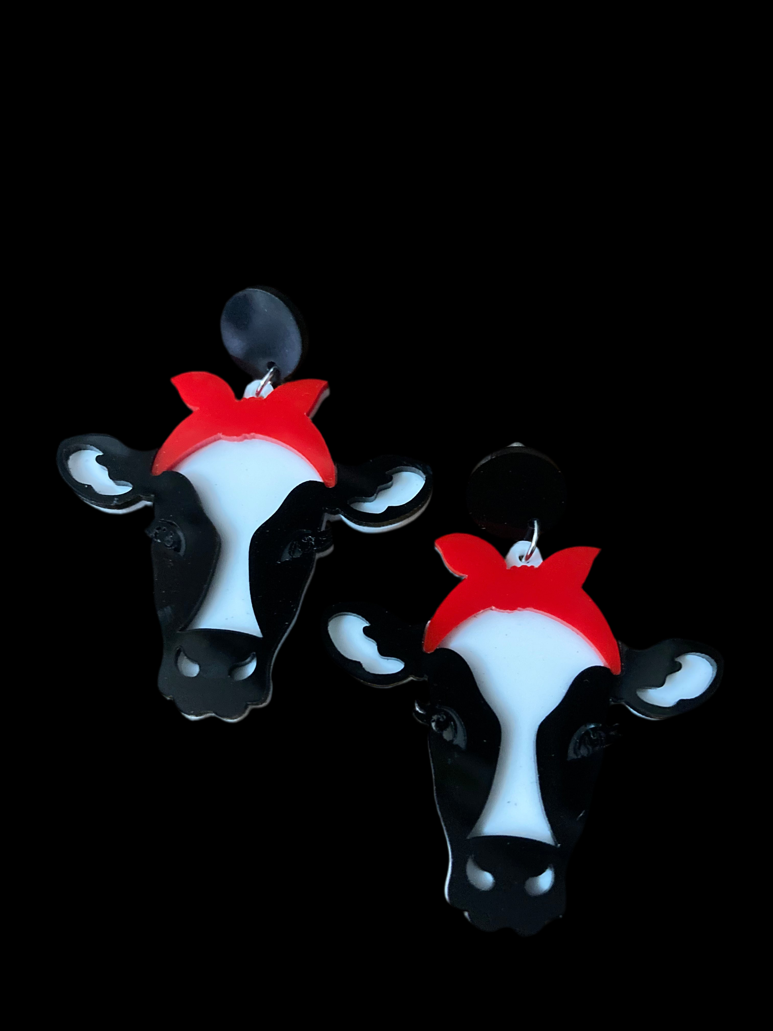 Daisy the cow acrylic earrings