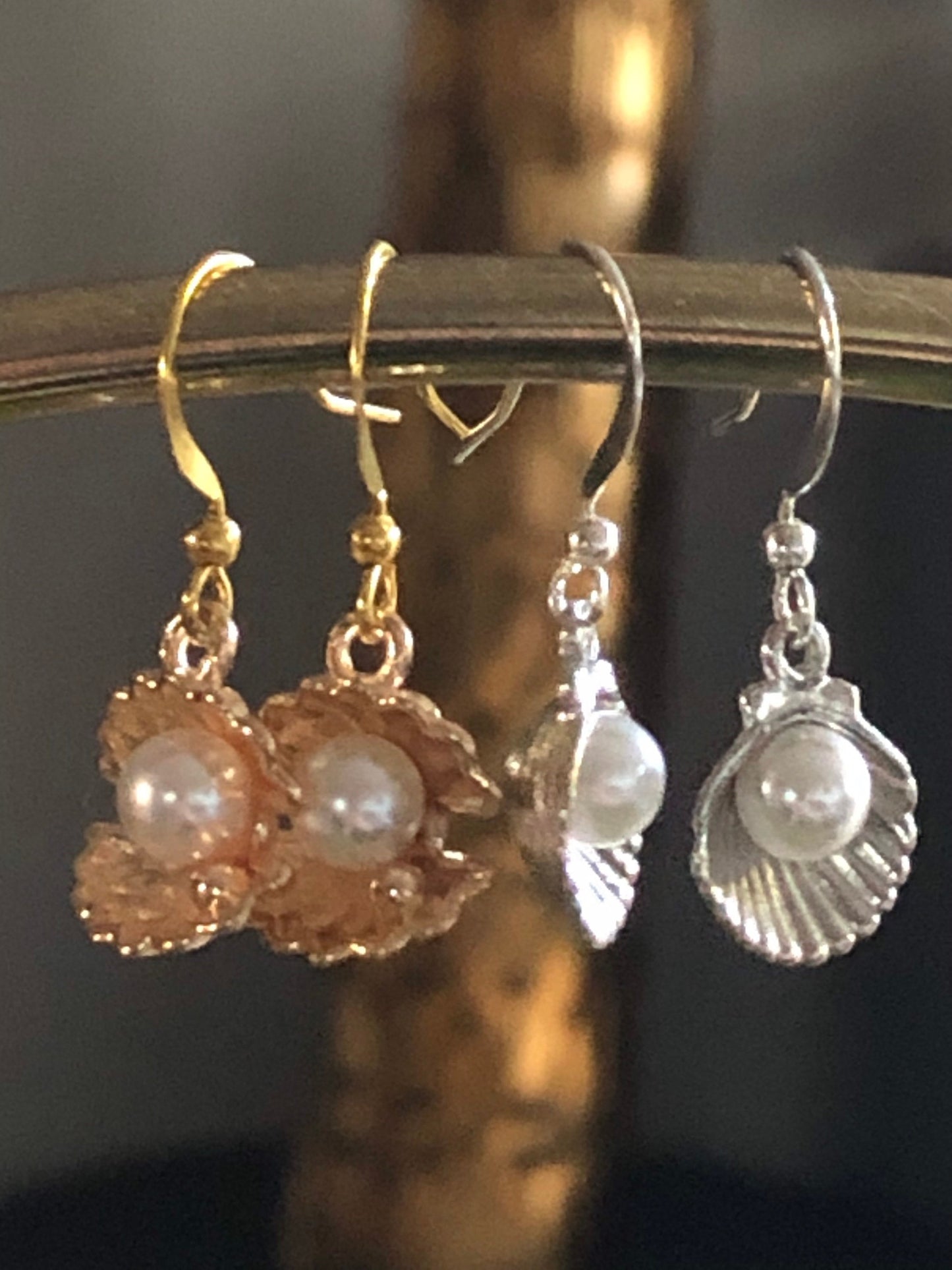 small seahorse drop earrings pierced ears