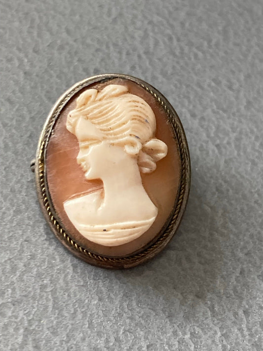 CAMEO brooch and pendant 925 sterling silver vintage