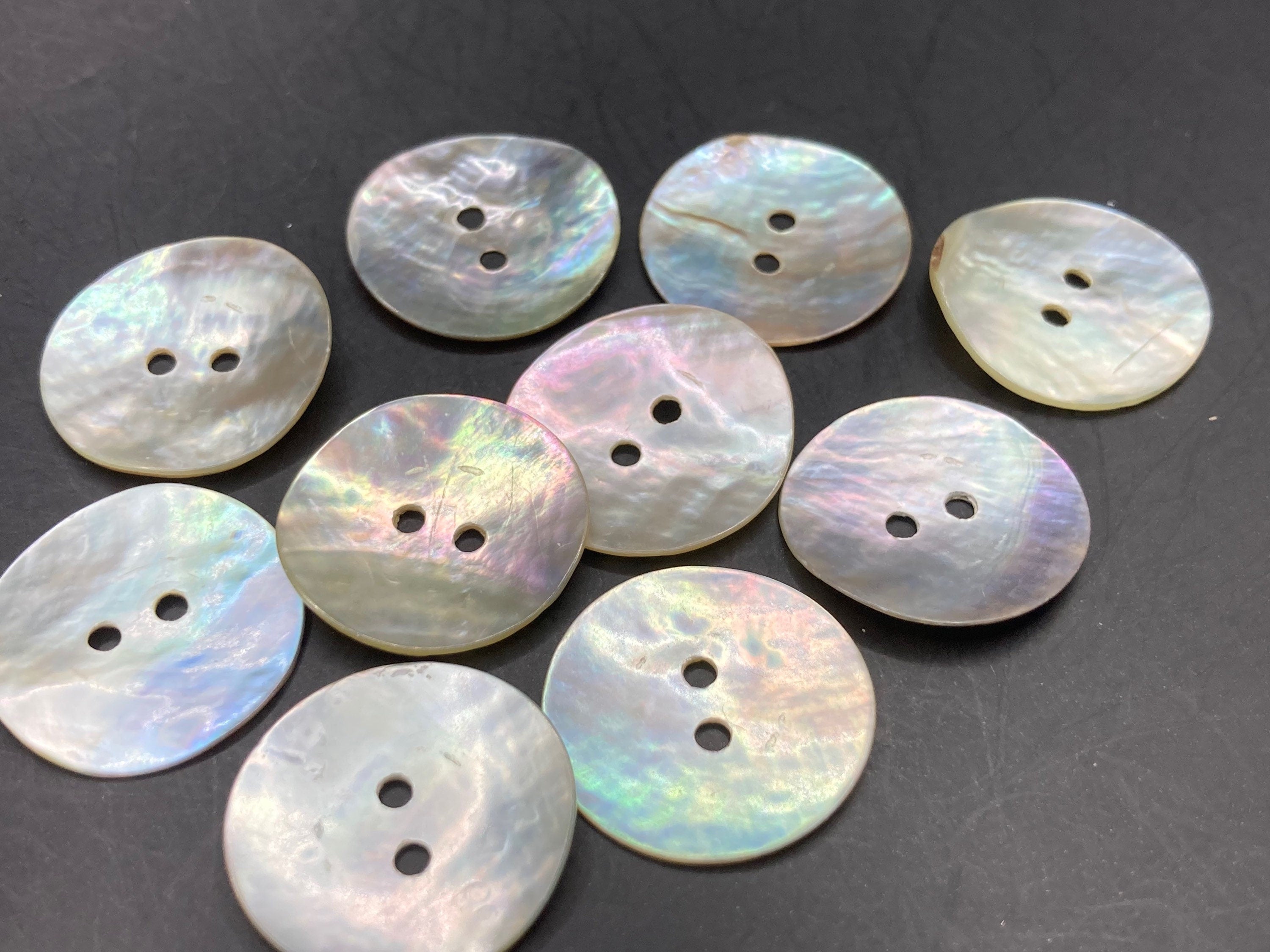 10 x 20mm large round natural MOP Mother of Pearl Buttons