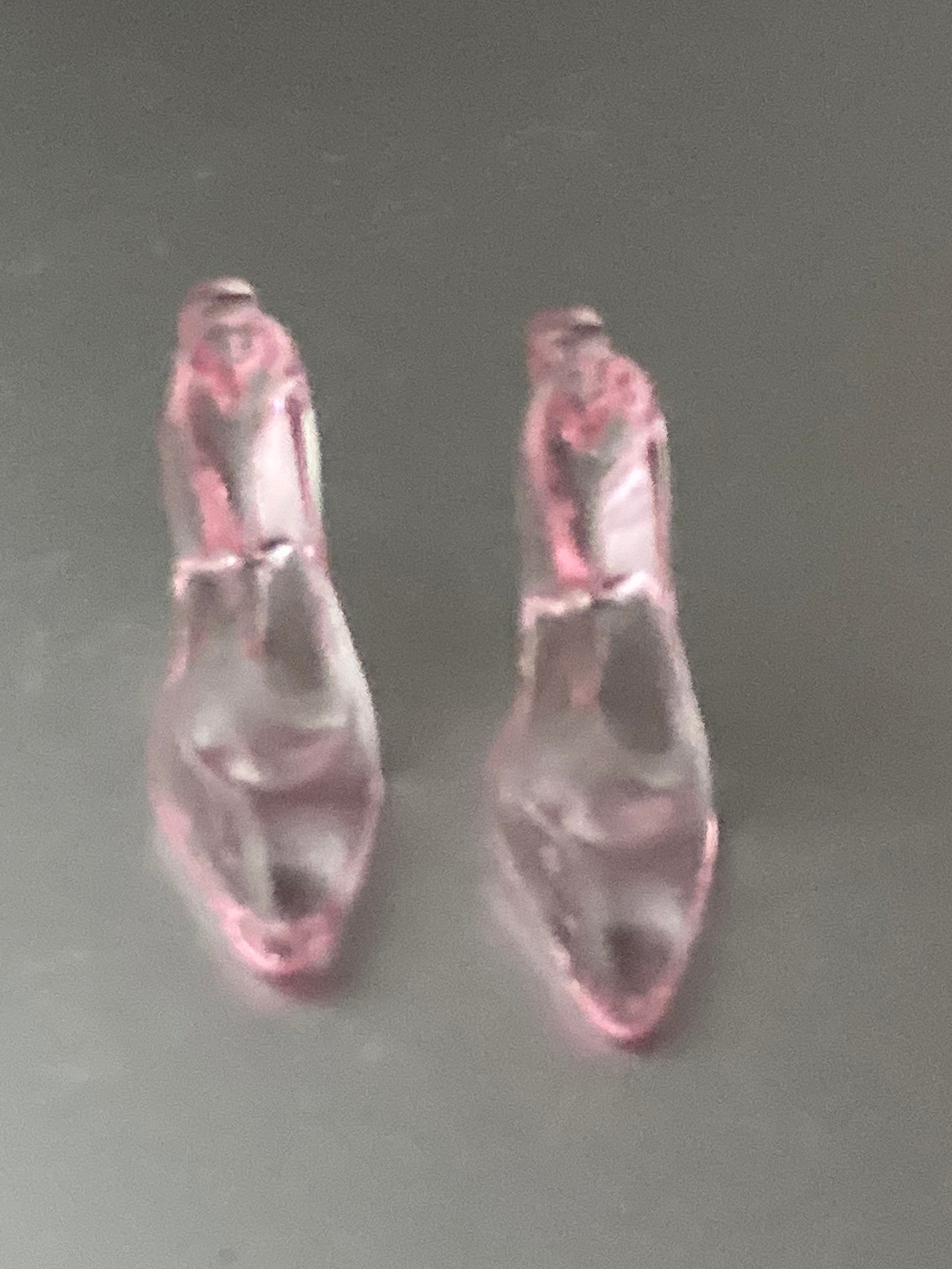 pair of clear pink stiletto heel shoes plastic Cake topper decoration