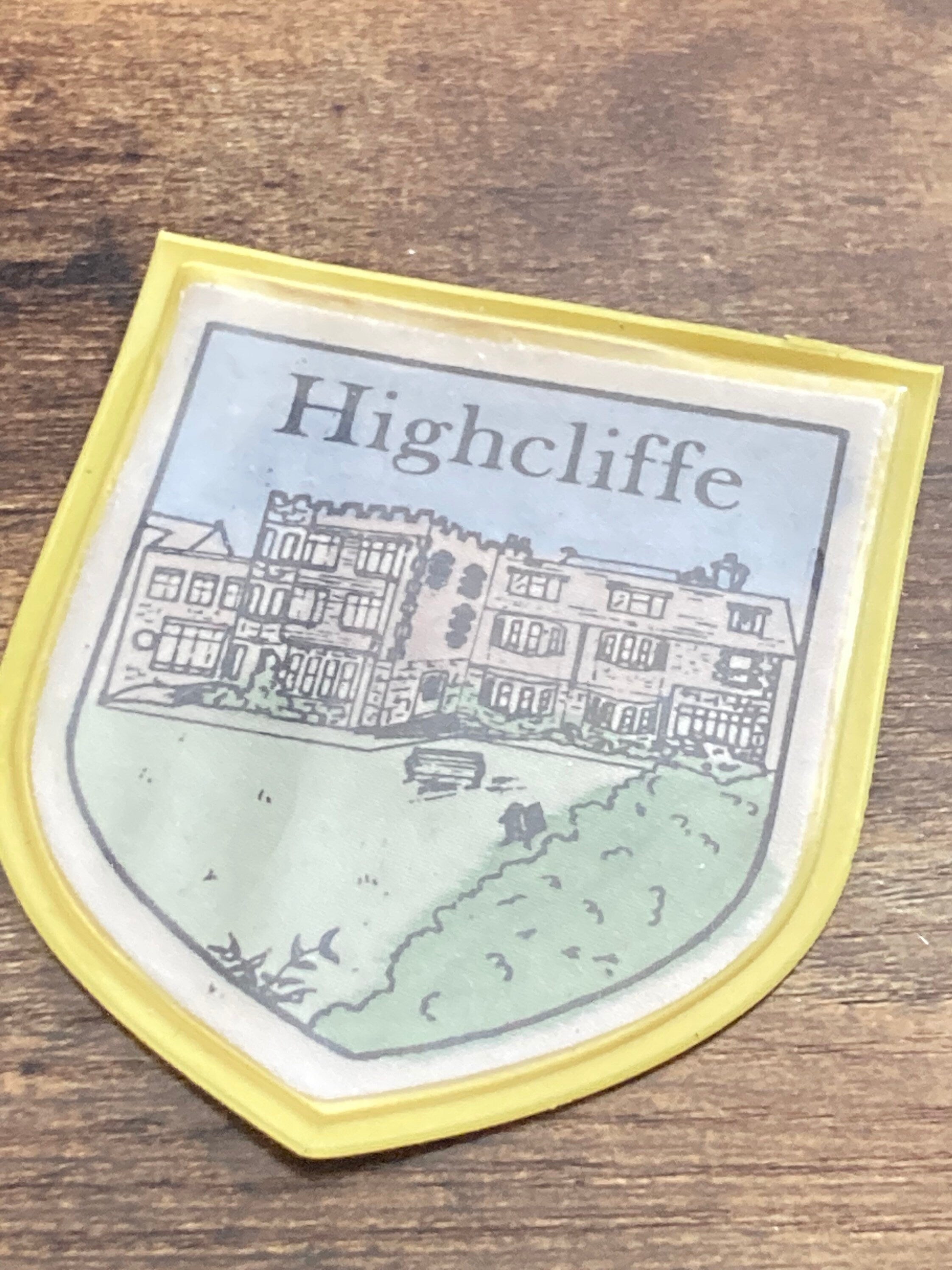 Vintage souvenir of HIGHCLIFFE stick on window sticker patch