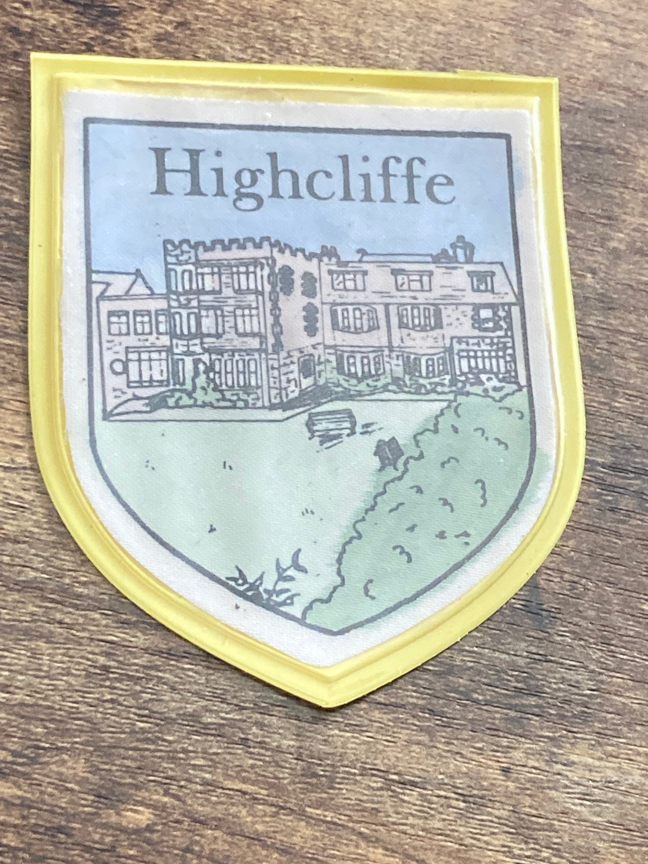 Vintage souvenir of HIGHCLIFFE stick on window sticker patch