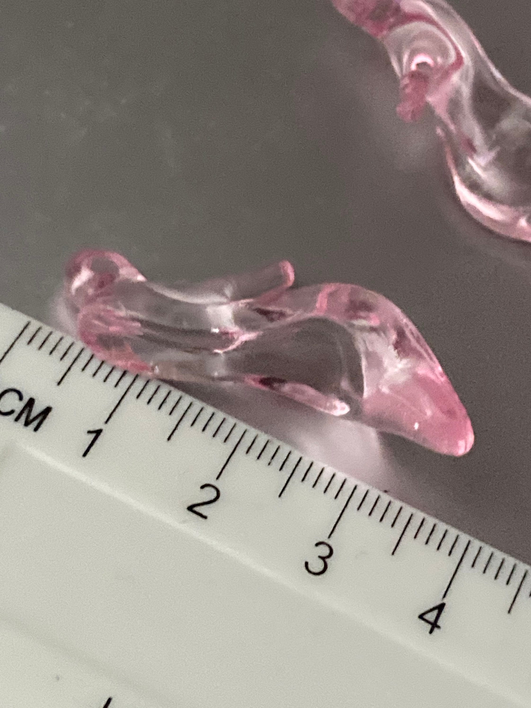 pair of clear pink stiletto heel shoes plastic Cake topper decoration