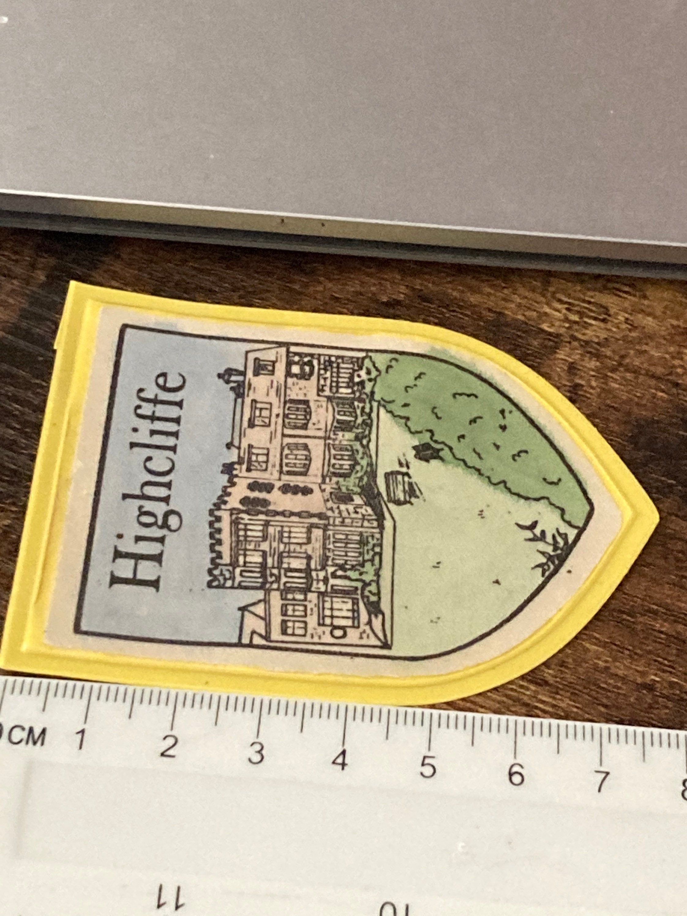 Vintage souvenir of HIGHCLIFFE stick on window sticker patch