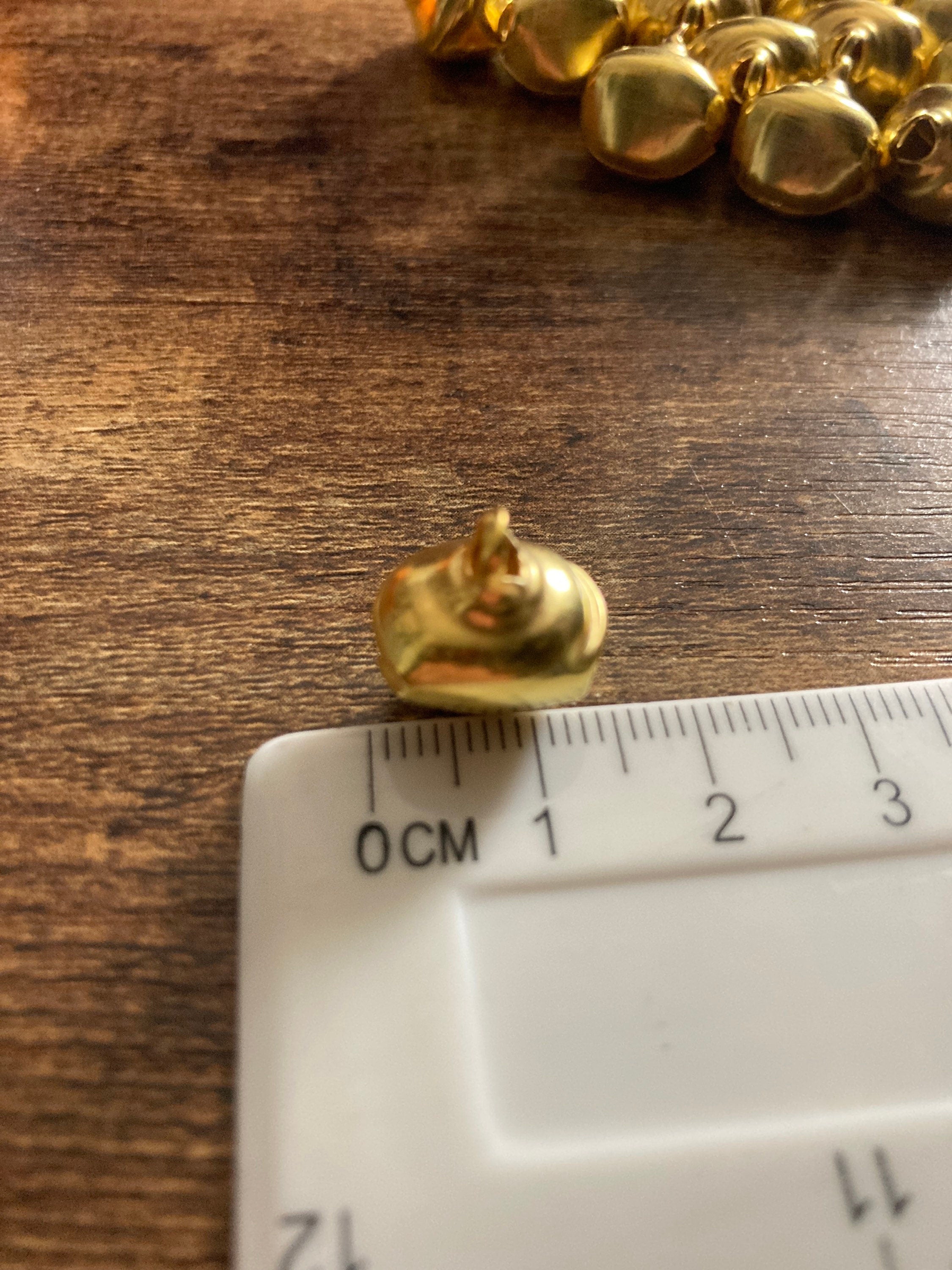 Pack of 25 14mm brass metal mini gold bells