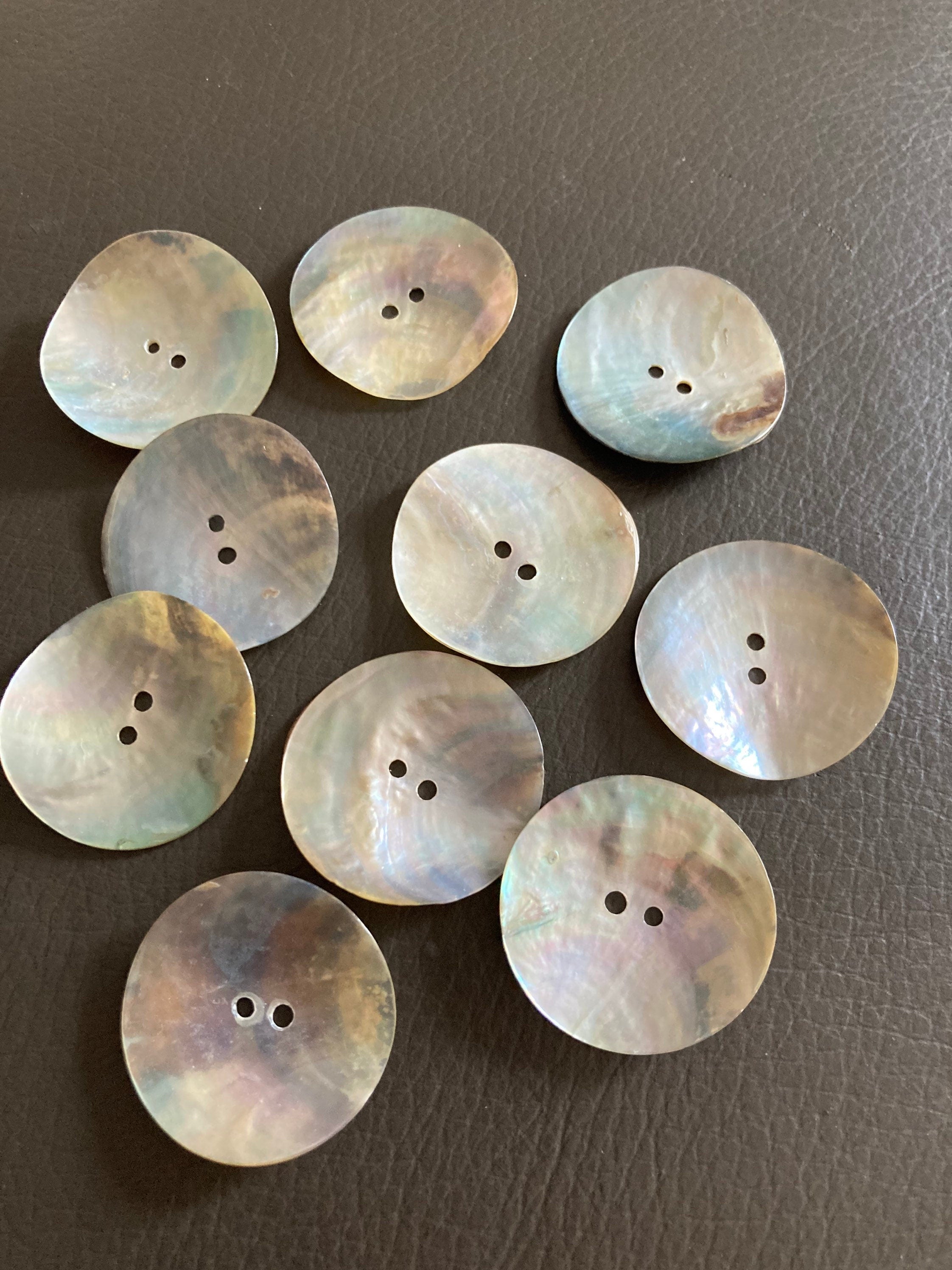 10 x 30mm large round natural MOP Mother of Pearl Buttons Haberdashery