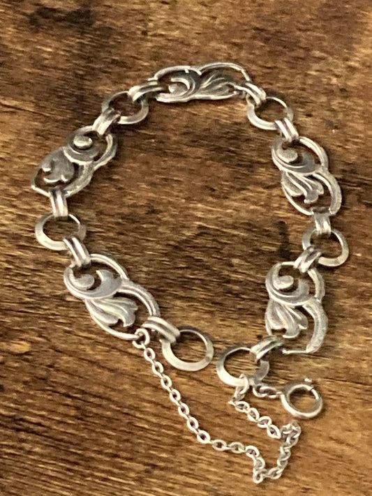 white metal not stamped 925 Sterling Silver chain link bracelet 8.2gm 19cm