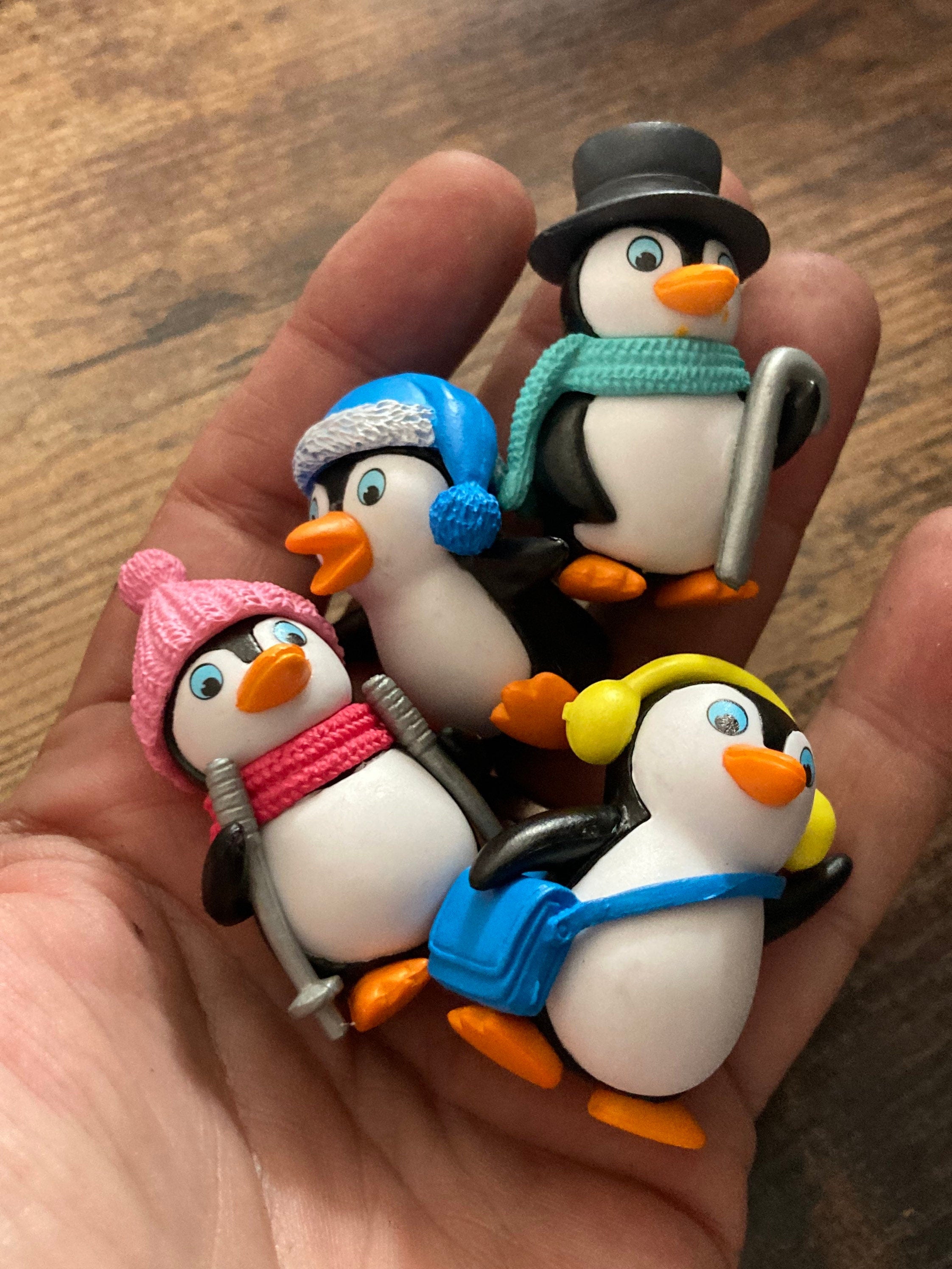 4 penguin cake toppers Christmas winter cake decorations