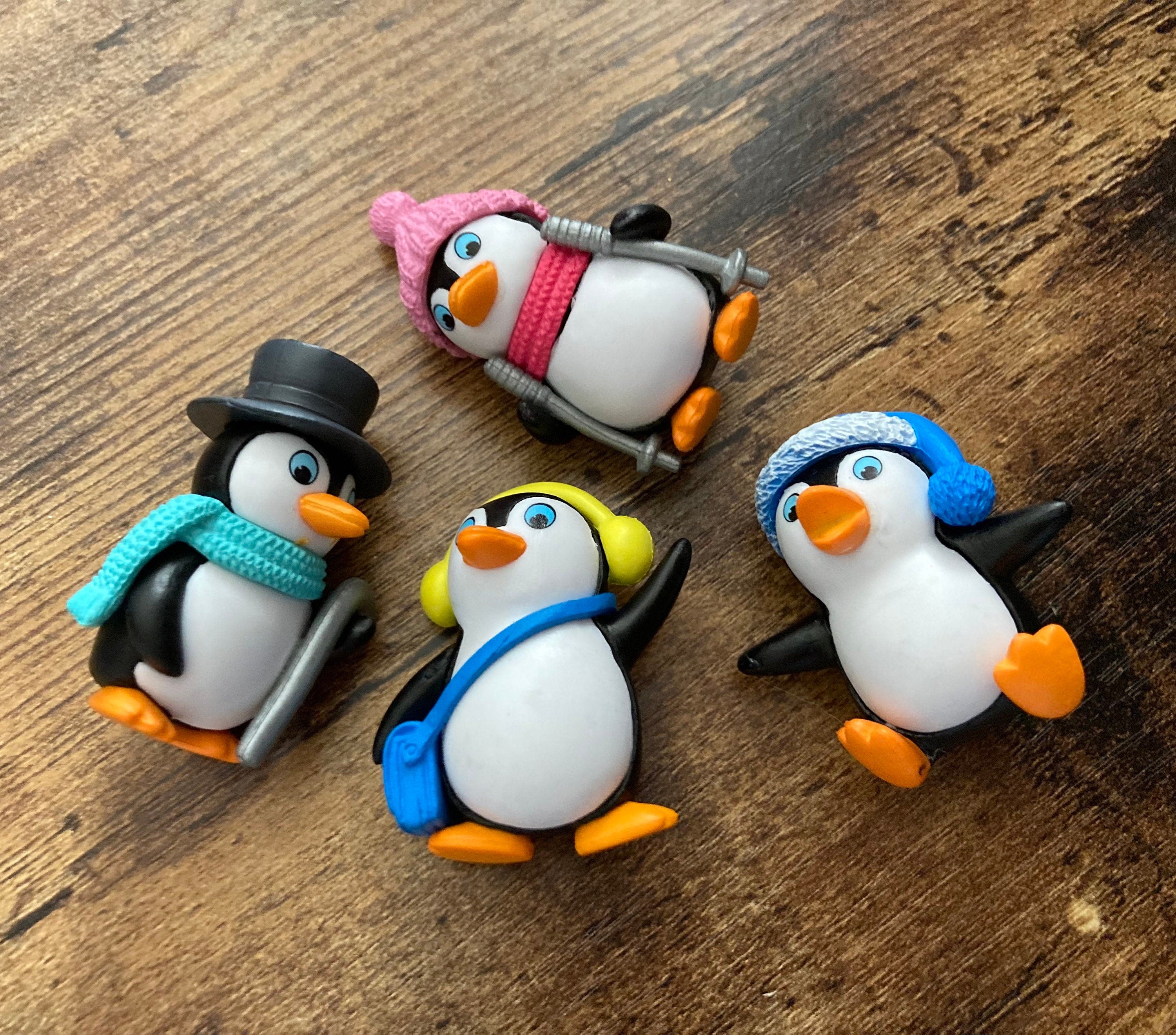 4 penguin cake toppers Christmas winter cake decorations