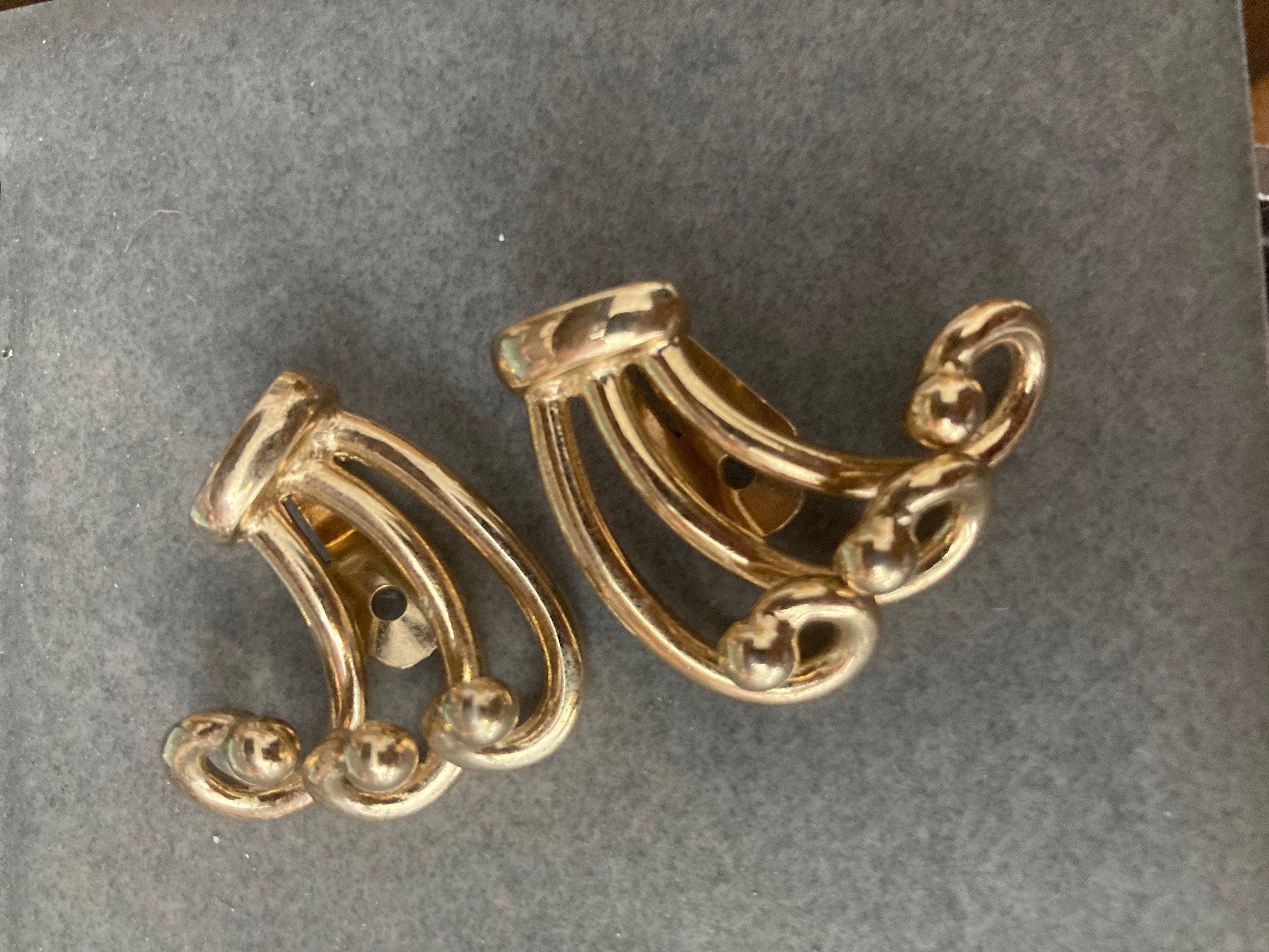 Signed BERGERE French pair of Mystery earrings dress shoe clips