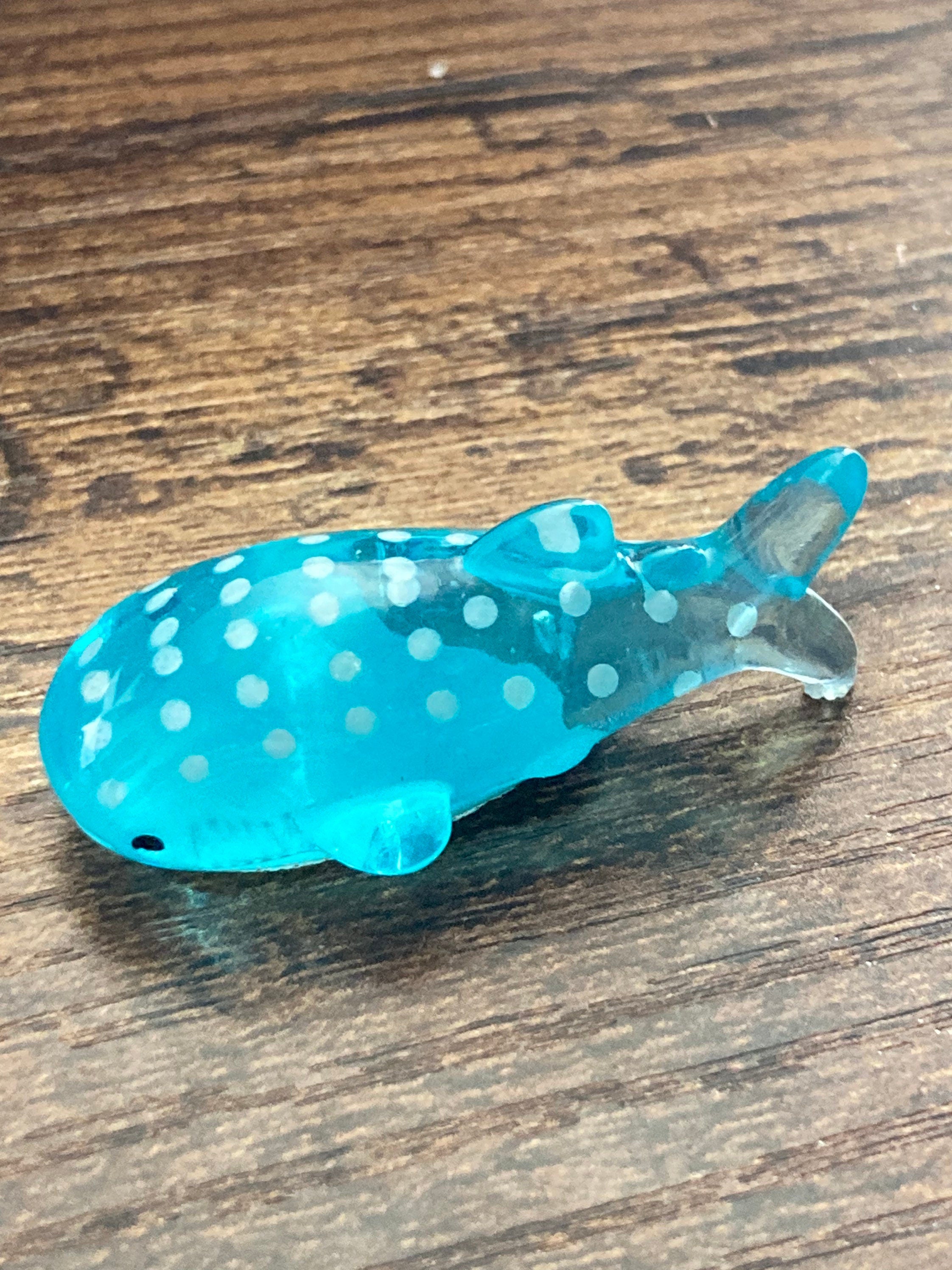 3.5cm miniature blue spotted shark whale seaside cake topper