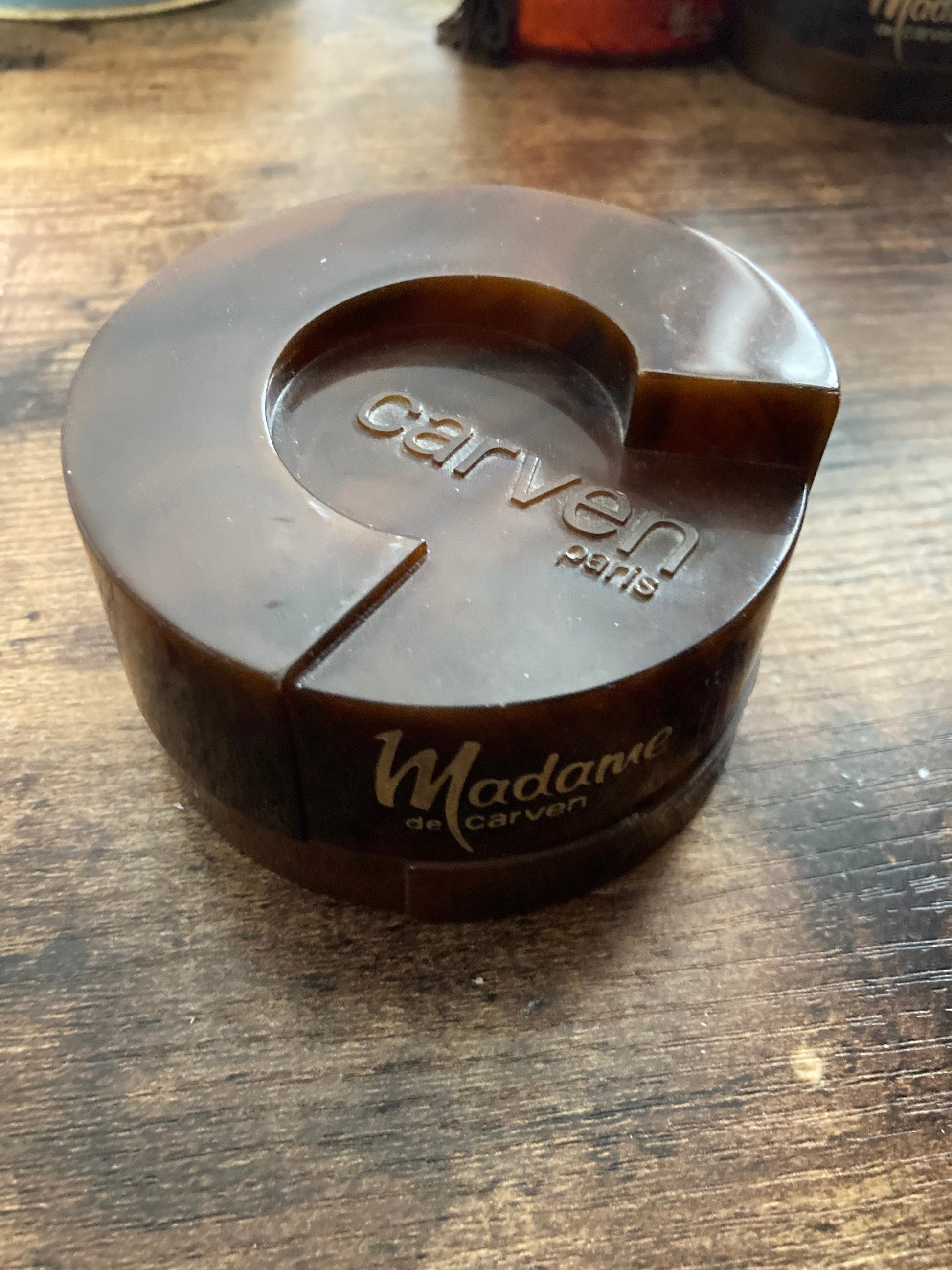 Madame de carven Paris sealed soap in brown plastic box 1970s 1980s vintage cosmetics