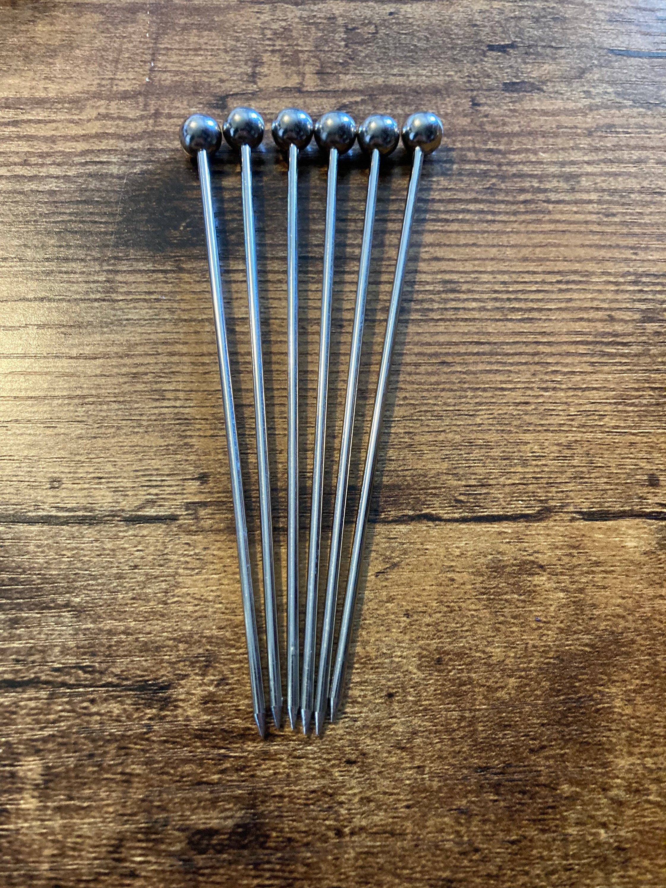 Replacement 6 pieces x stainless steel cherry and olive picks for vintage bar cocktail cabinet. You will receive 6 picks