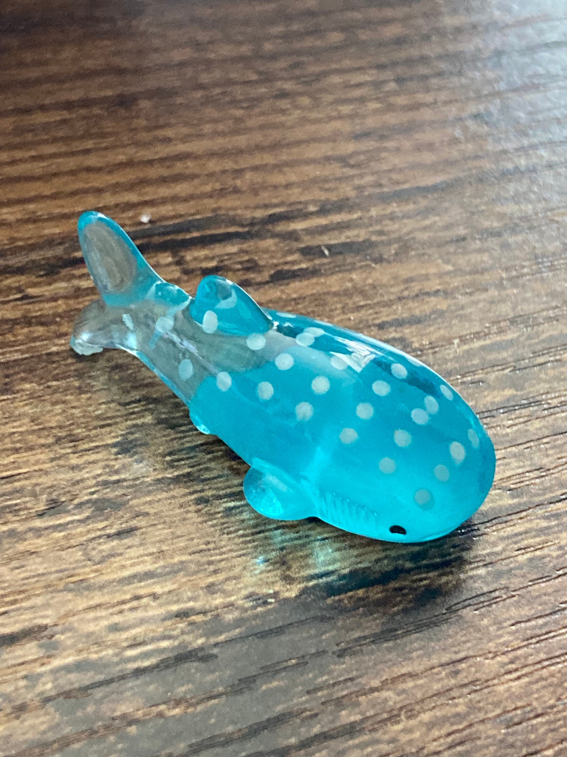 3.5cm miniature blue spotted shark whale seaside cake topper