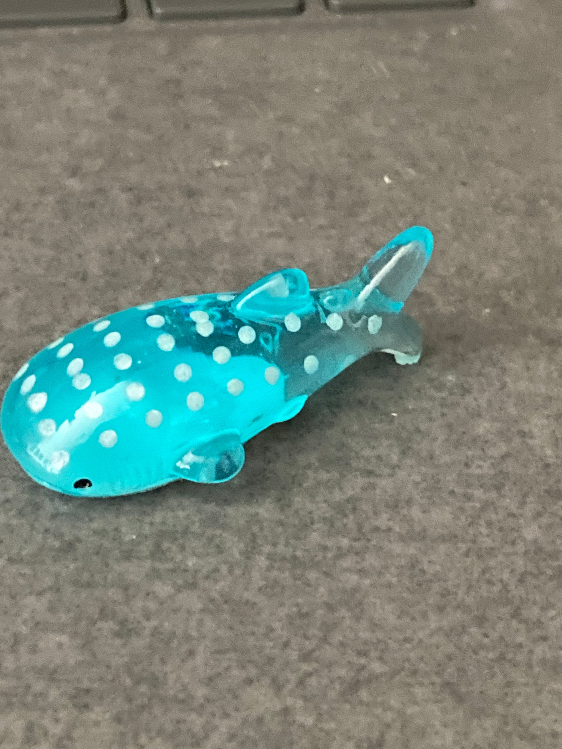 3.5cm miniature blue spotted shark whale seaside cake topper