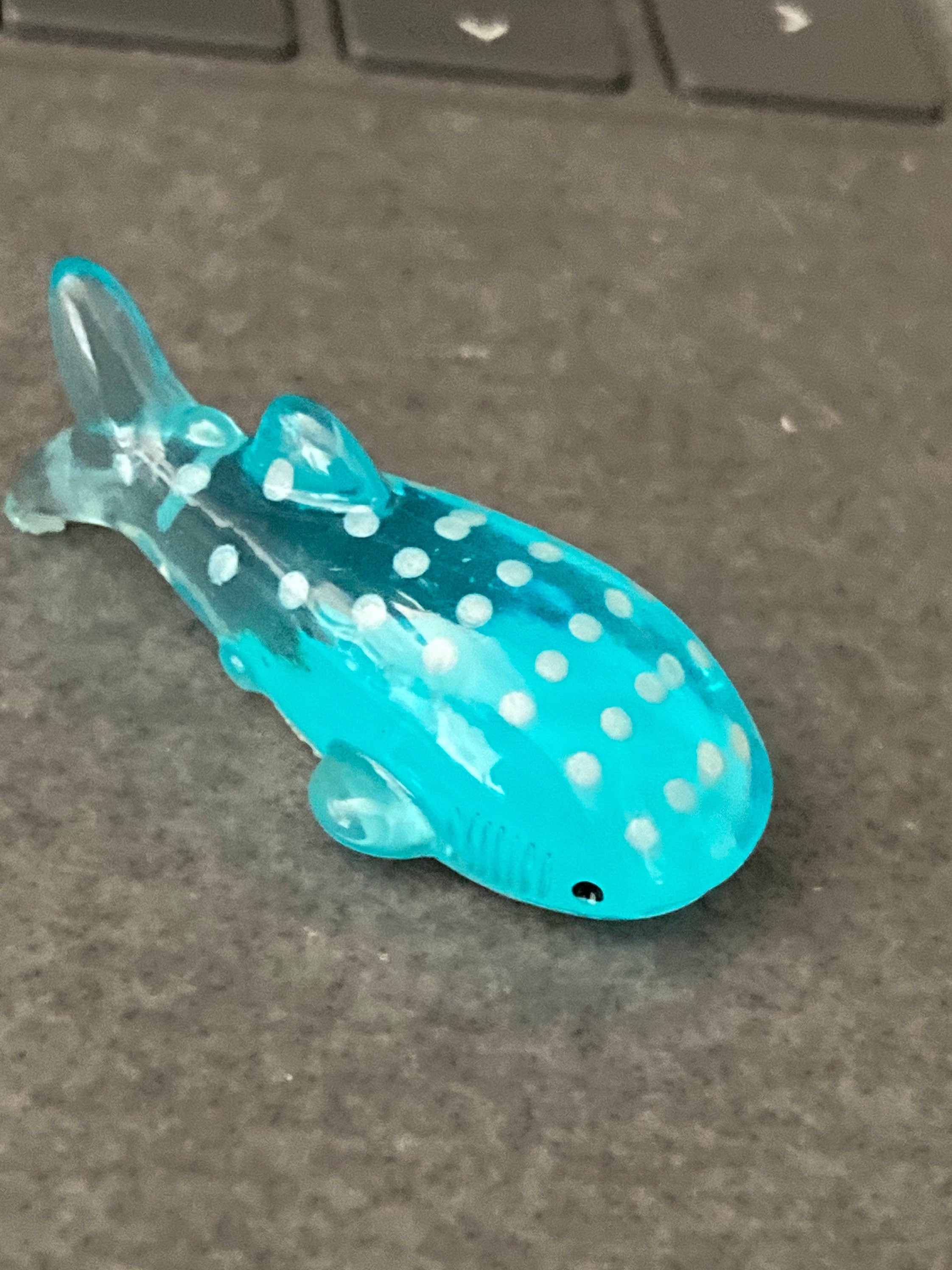 3.5cm miniature blue spotted shark whale seaside cake topper