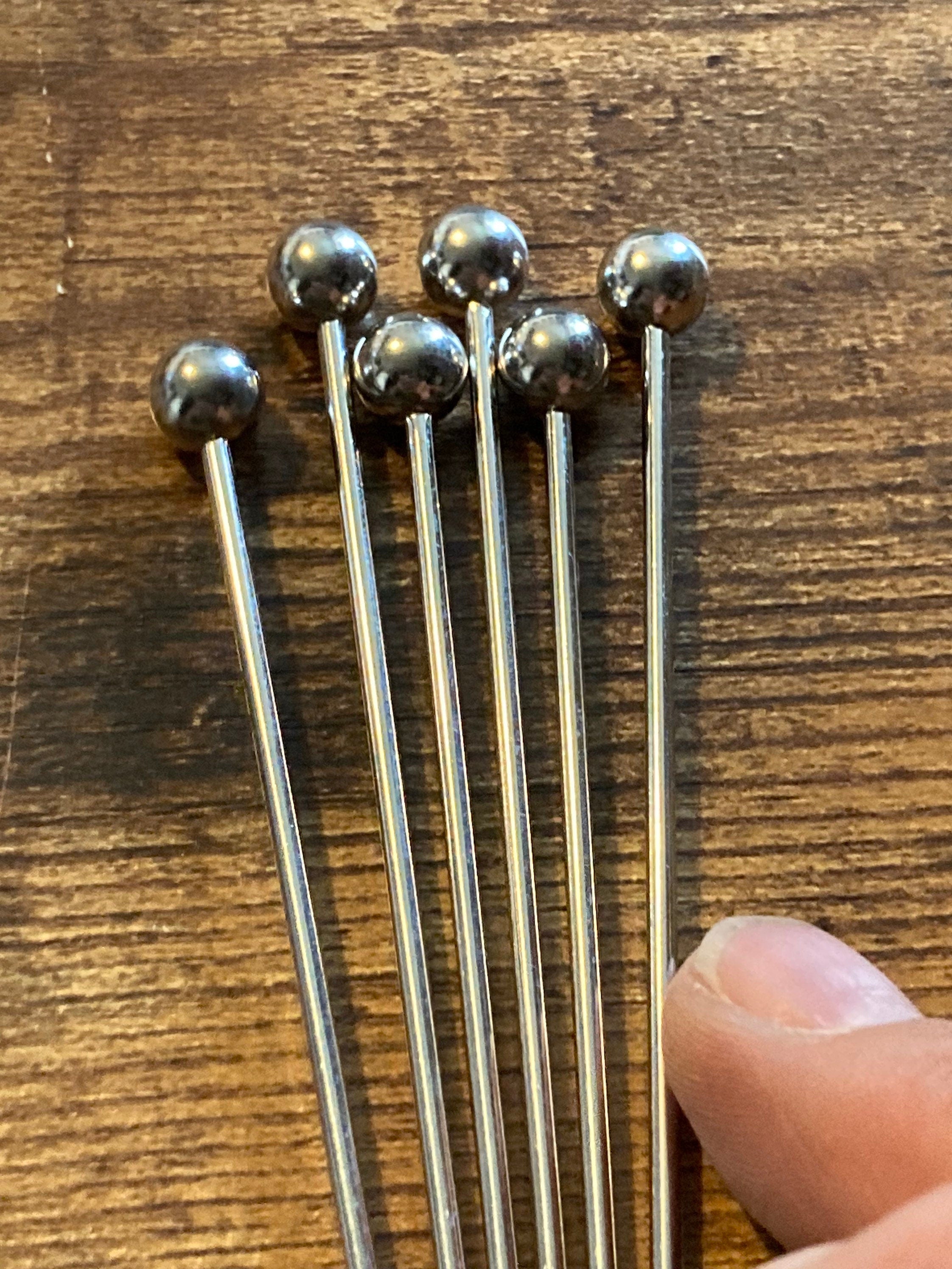 Replacement 6 pieces x stainless steel cherry and olive picks for vintage bar cocktail cabinet. You will receive 6 picks