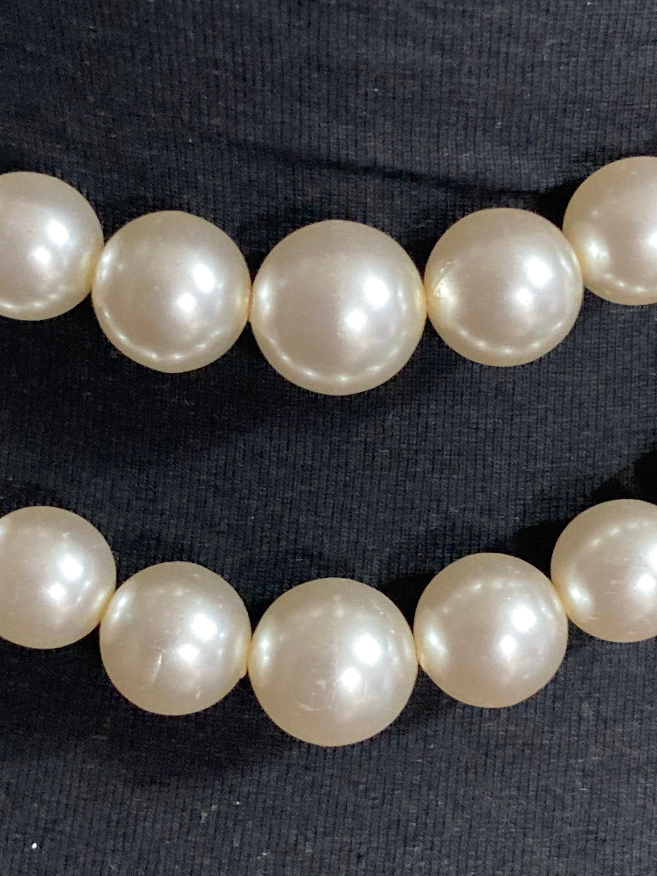 vintage faux plastic Pearl 2 row multi strand necklace adj to 44cm