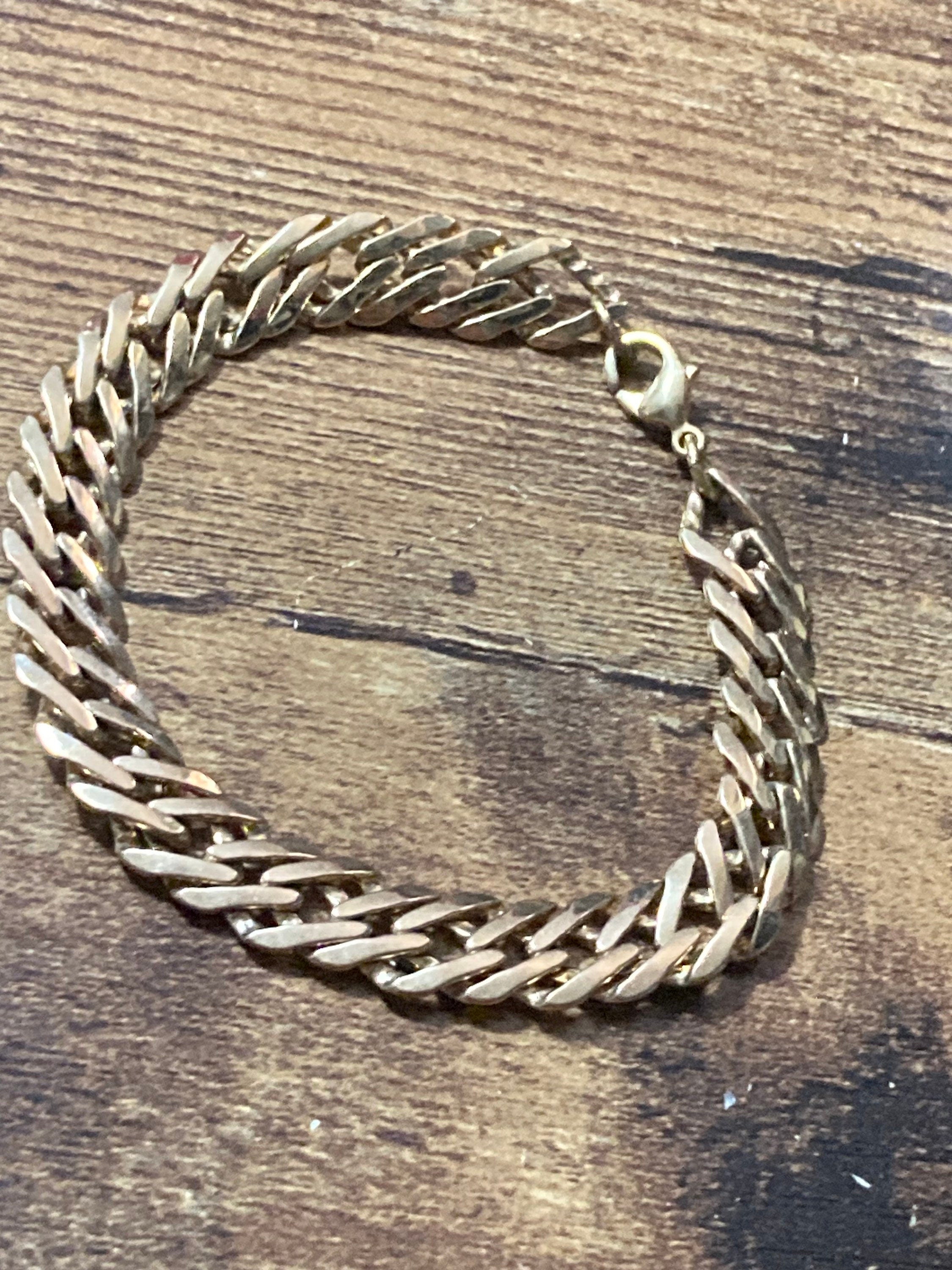 Retro 1980s gold plated plain chain link bracelet 19cm long