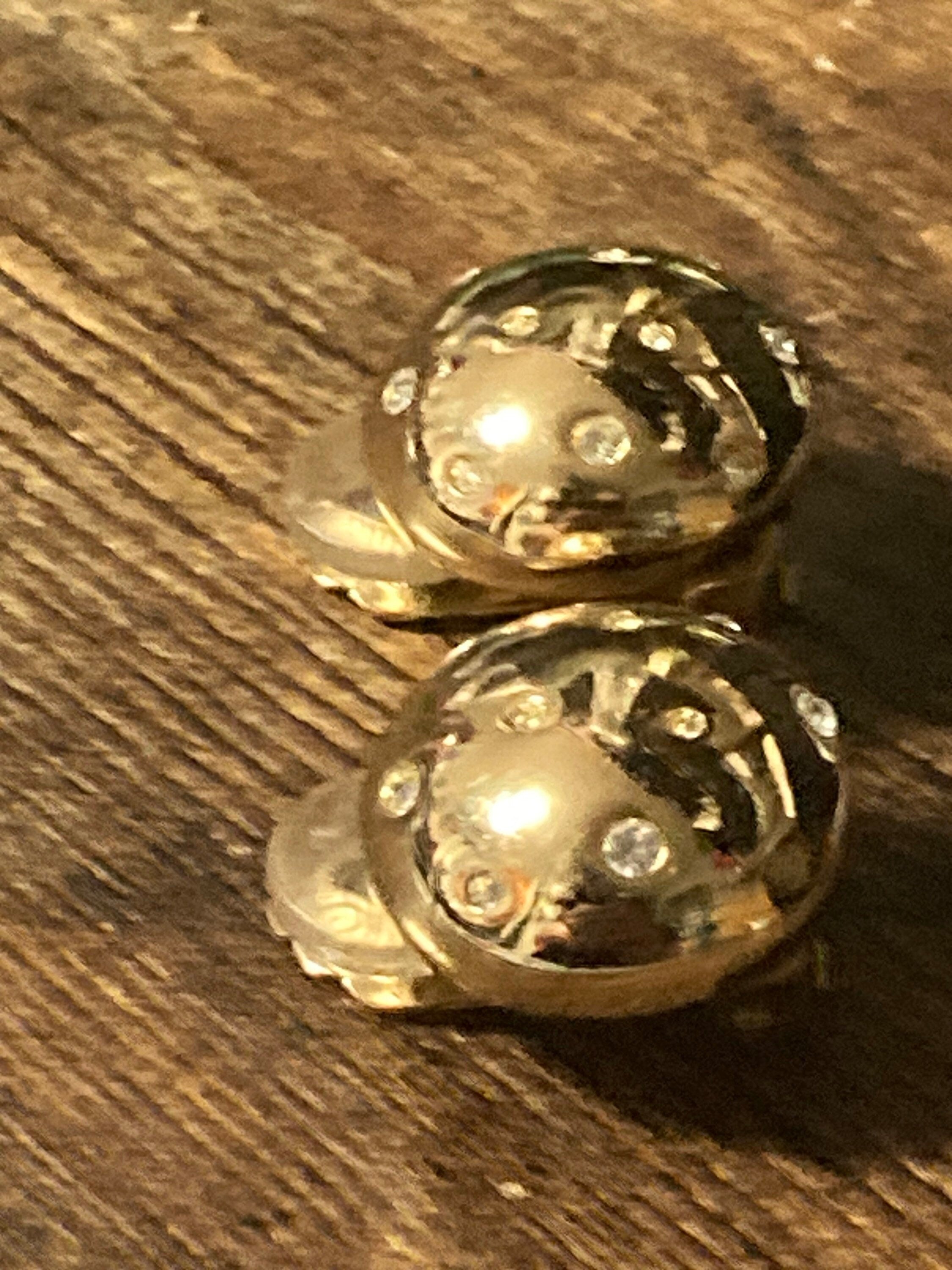 Signed GROSSE German designer diamanté dome clip on earrings