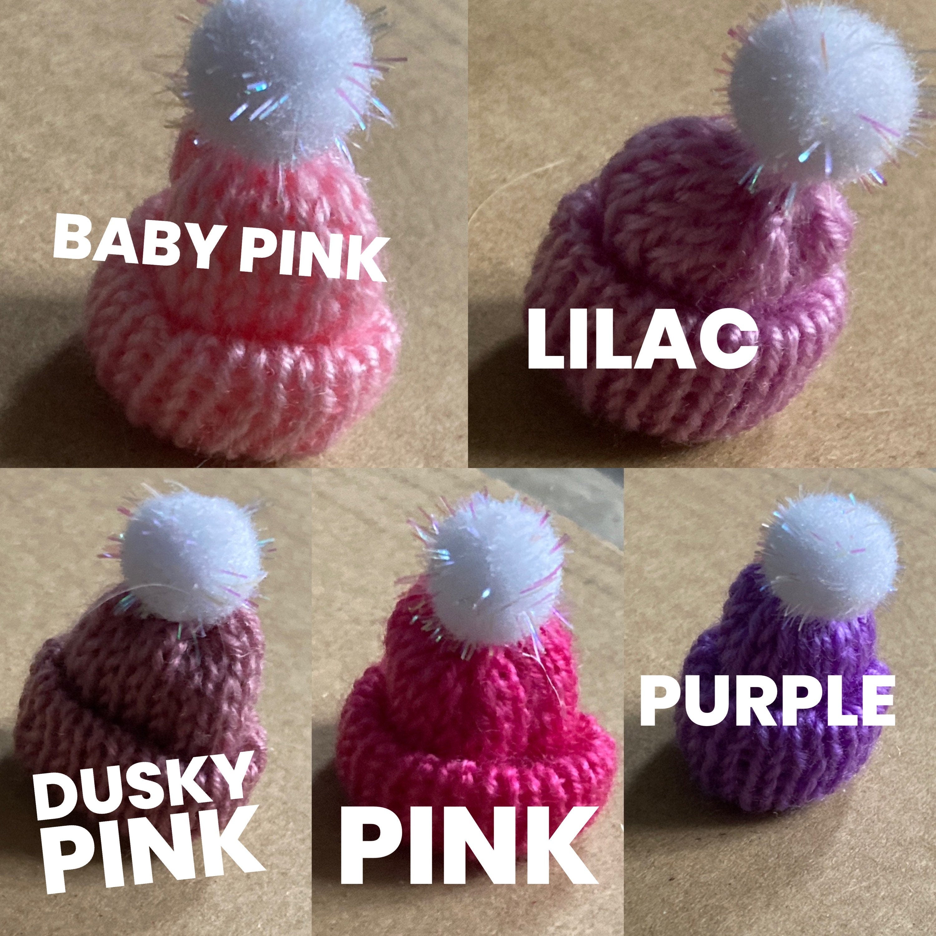 Mini bobble hats cake topper decorations wool craft bottle tops price per hat