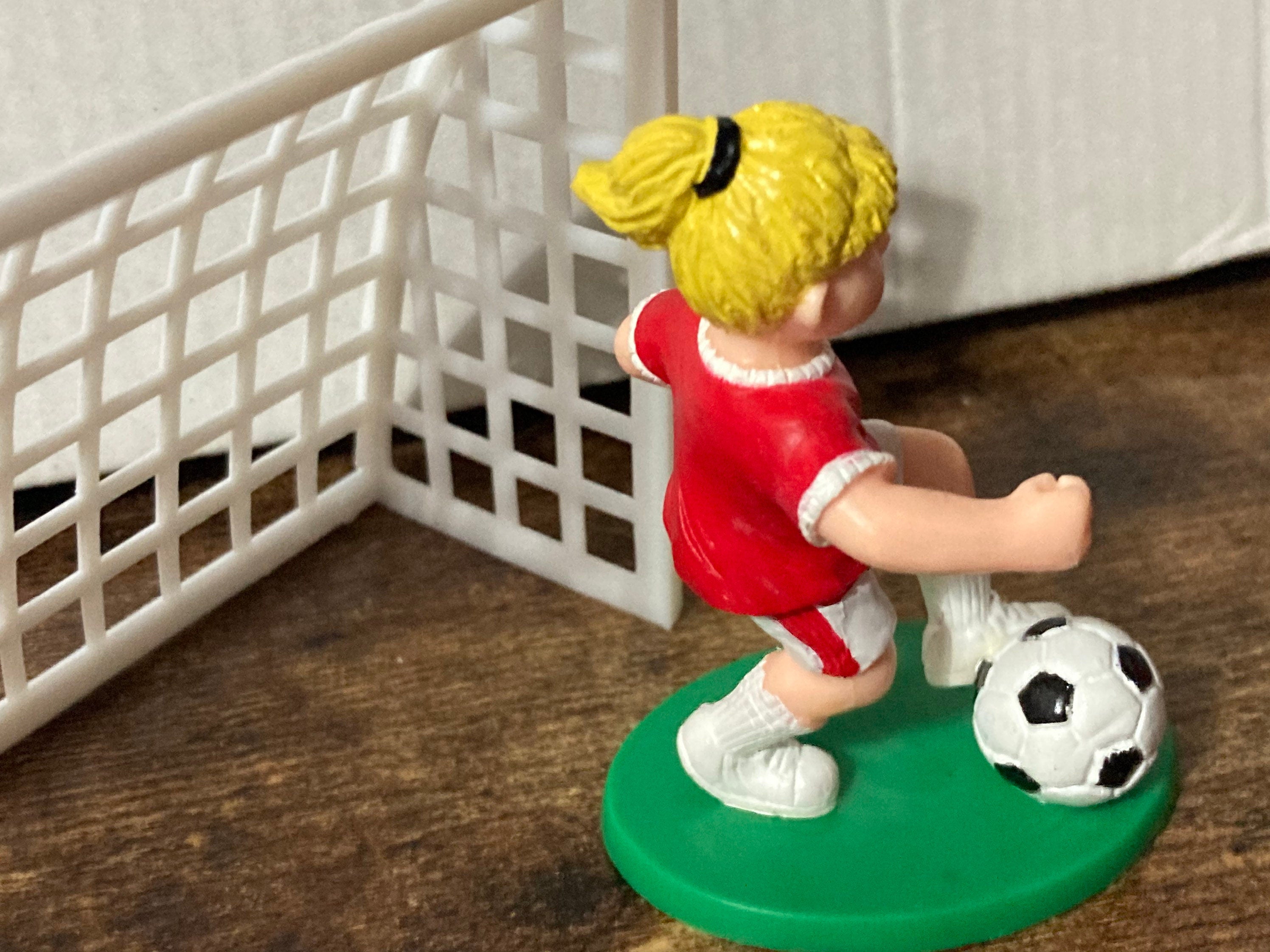 Women’s girls football cake topper decoration player and goal lionesses ladies