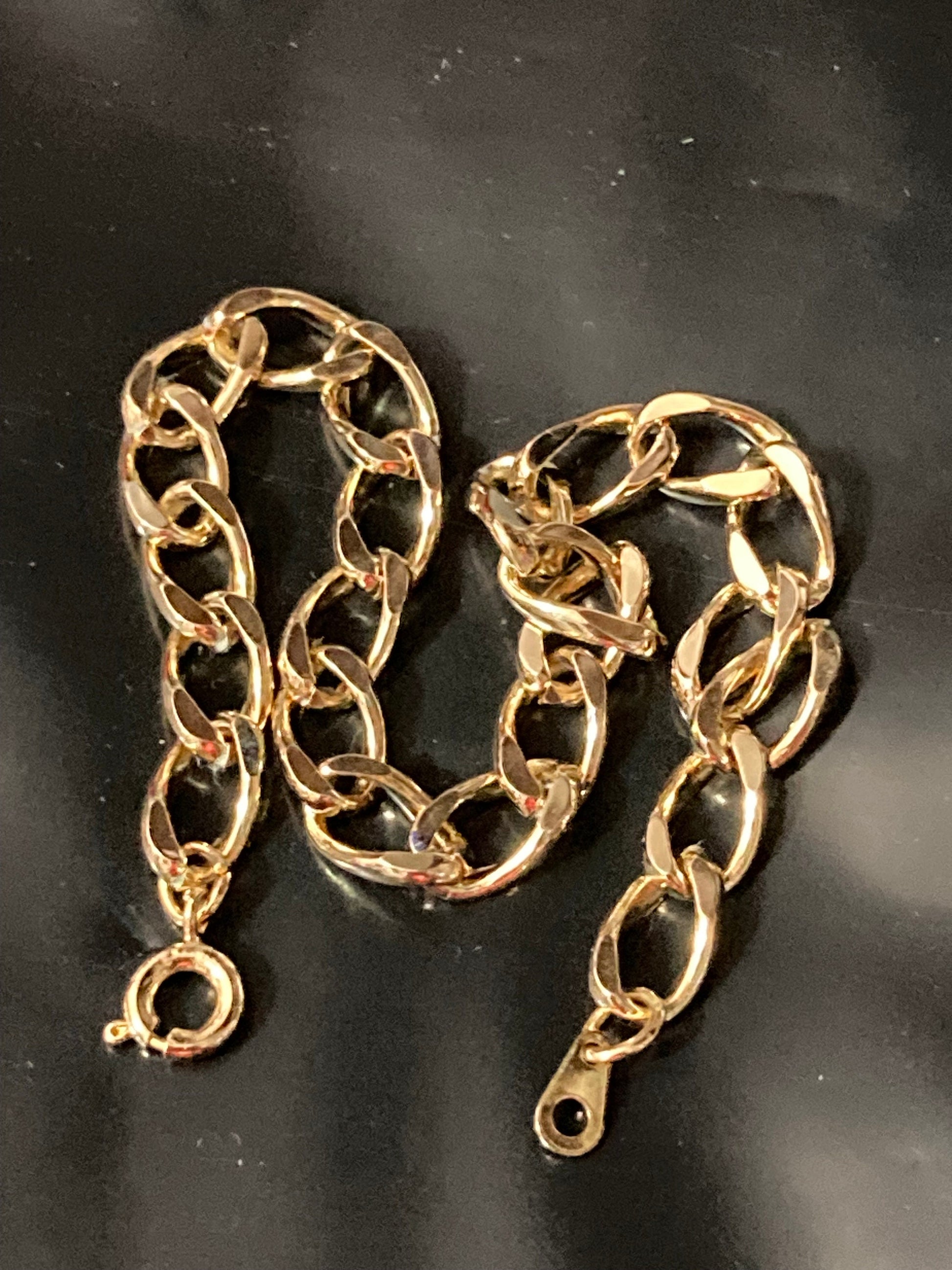 Gold plated chunky chain link bracelet fiocchi italy