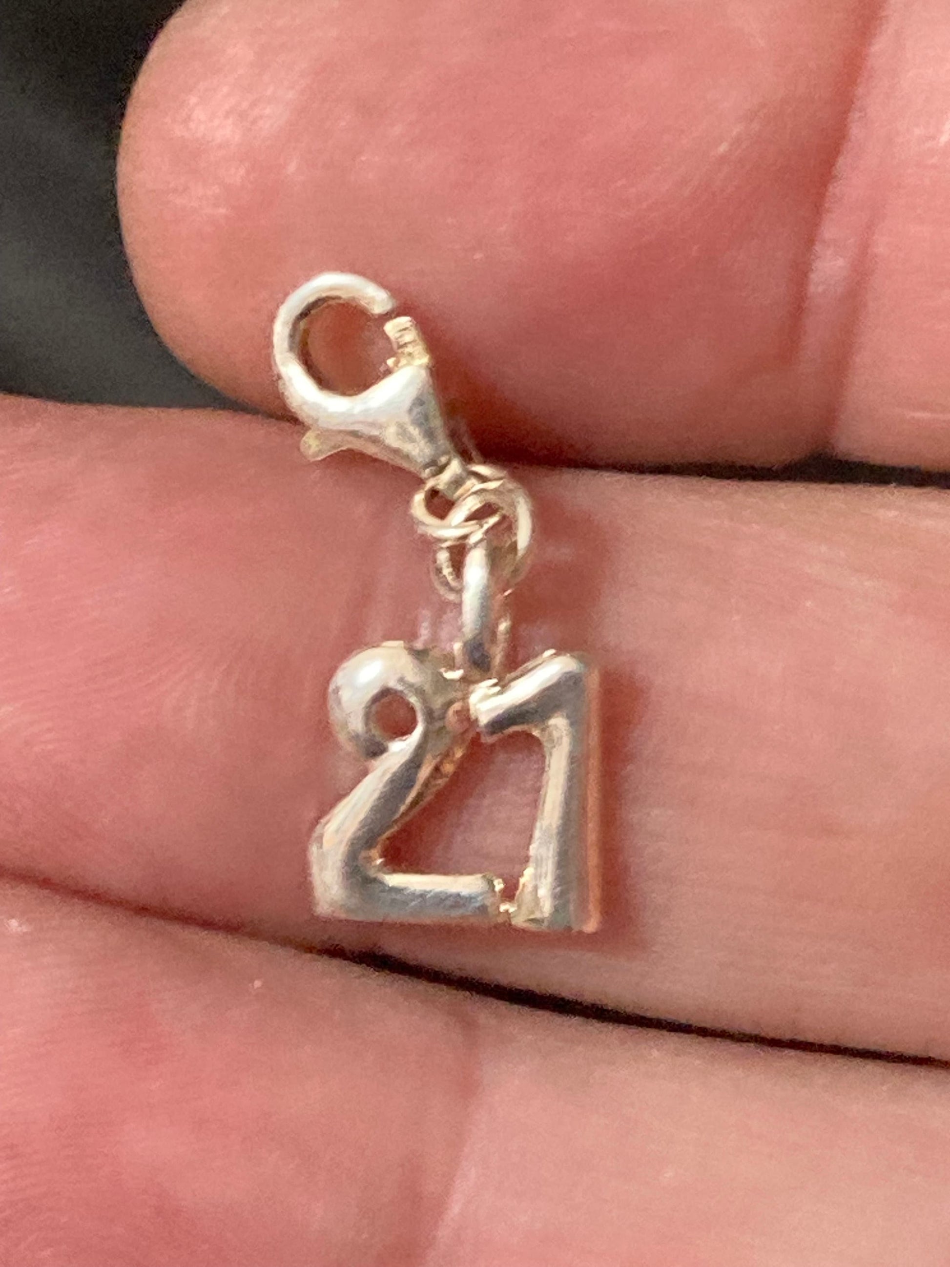 21st birthday charm pendant 925 sterling silver