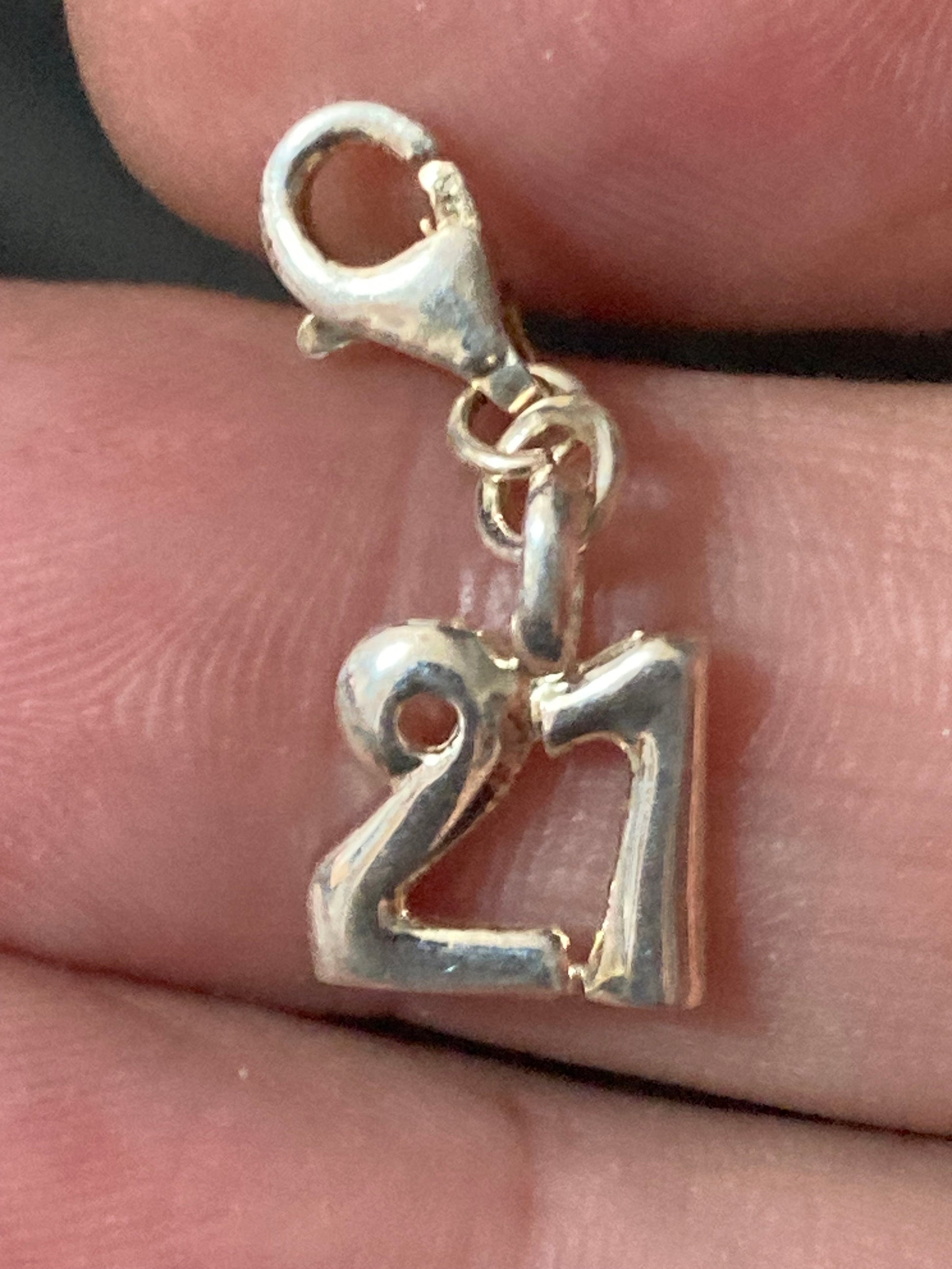 21st birthday charm pendant 925 sterling silver