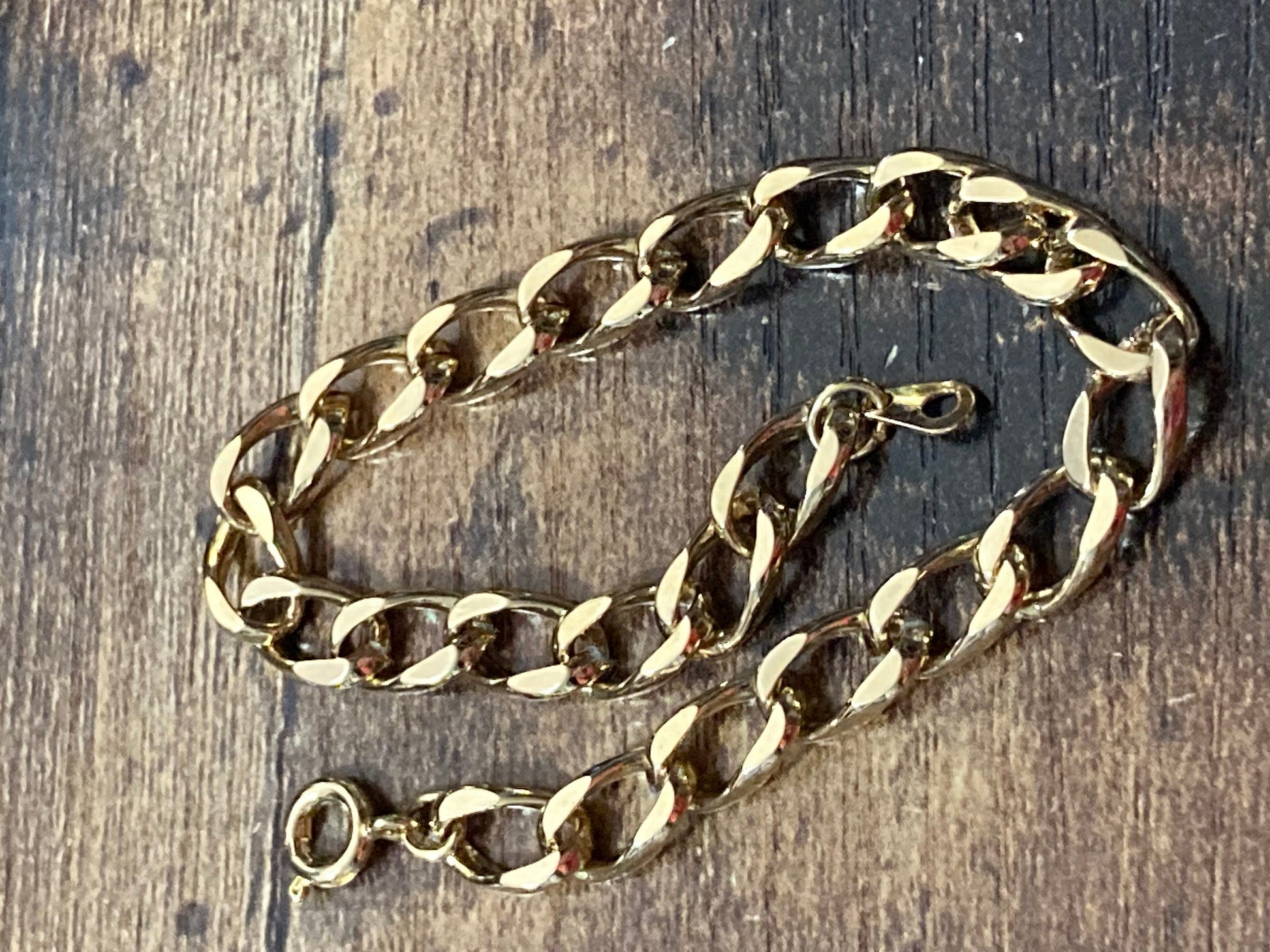 Gold plated chunky chain link bracelet fiocchi italy