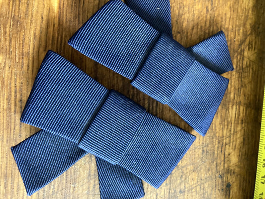 Vintage pair of navy blue GROSGRAIN ribbon BOW shoe clips