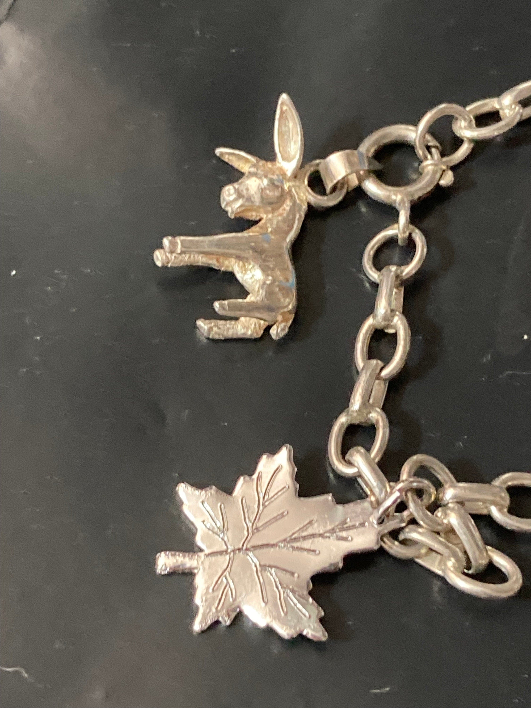 Sterling silver maple leaf on sale charm