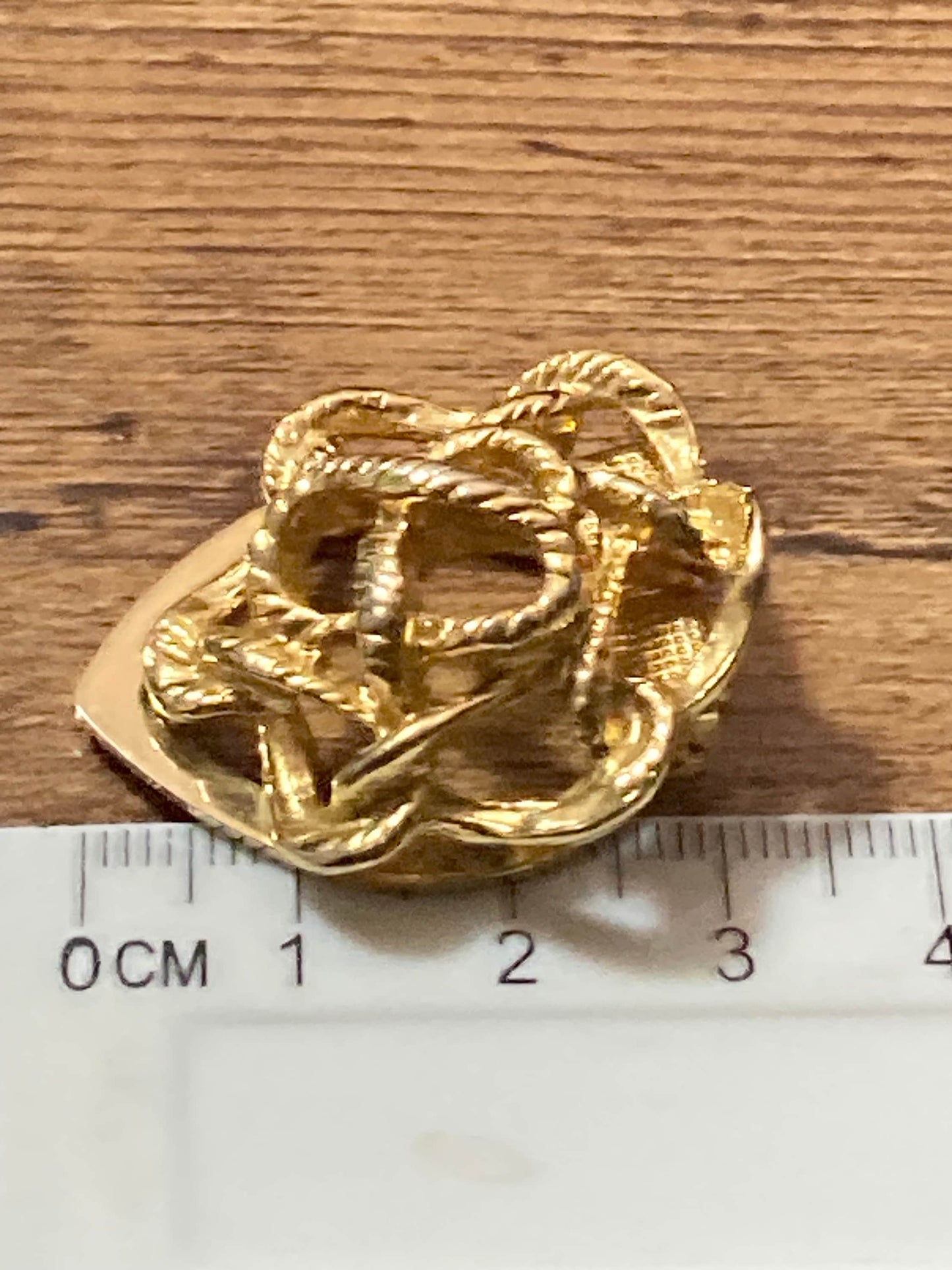 Vintage Gold Tone nautical rope edge Scarf Clip ring