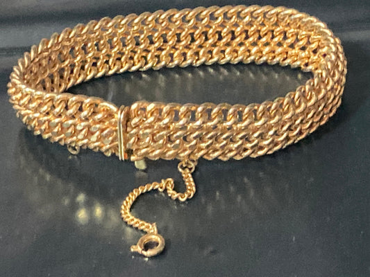 Vintage Gold tone chunky 1.4cm x 20.5 unisex chain link bracelet men’s women’s