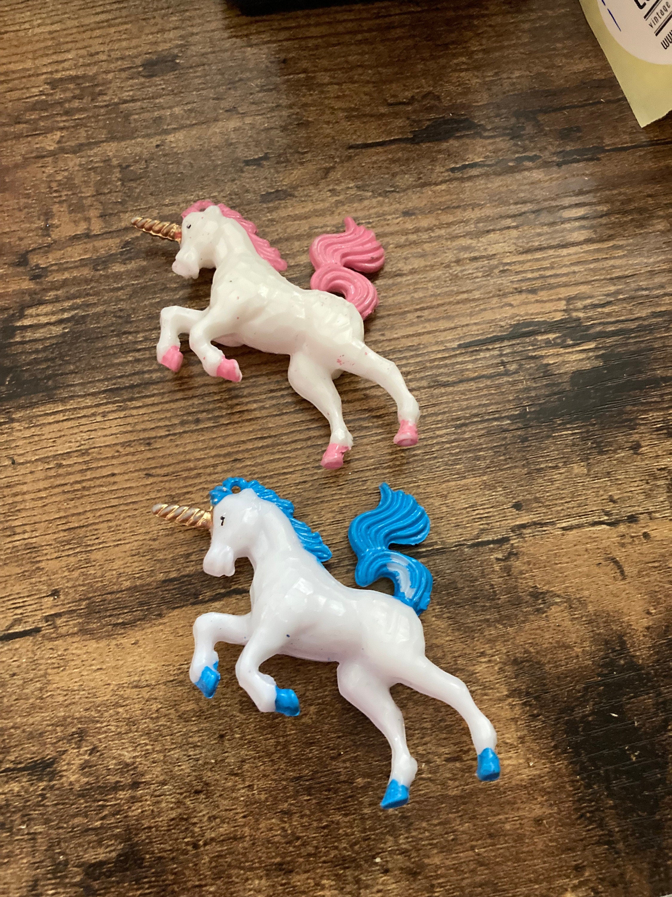 One standing BLUE unicorn plastic cake toppers birthday cake decoration