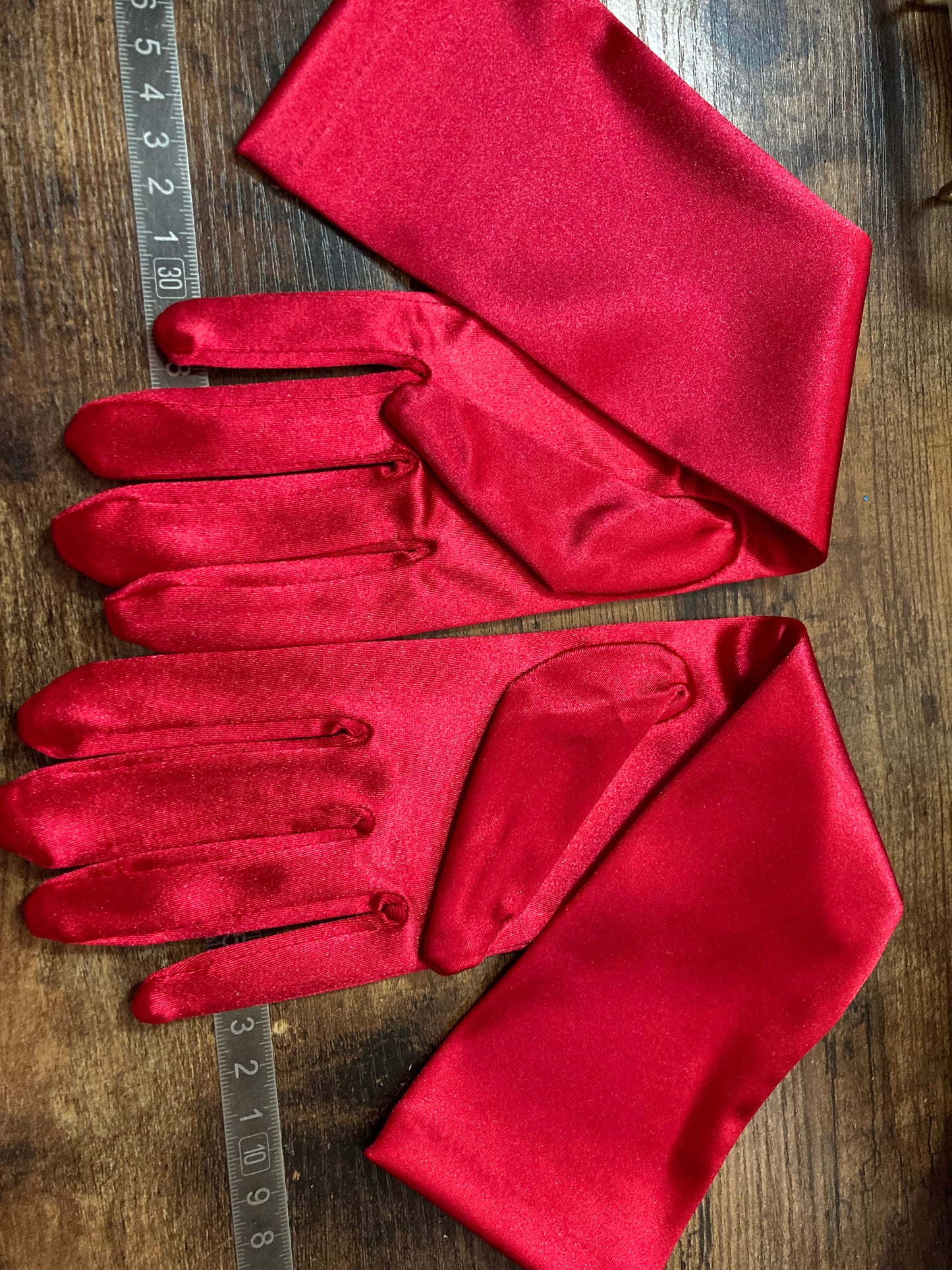 XL L Size 7.5 8 one size stretch 37cm LENGTH bright cherry red Long Formal Gloves Evening Wear Cocktail Party Gatsby