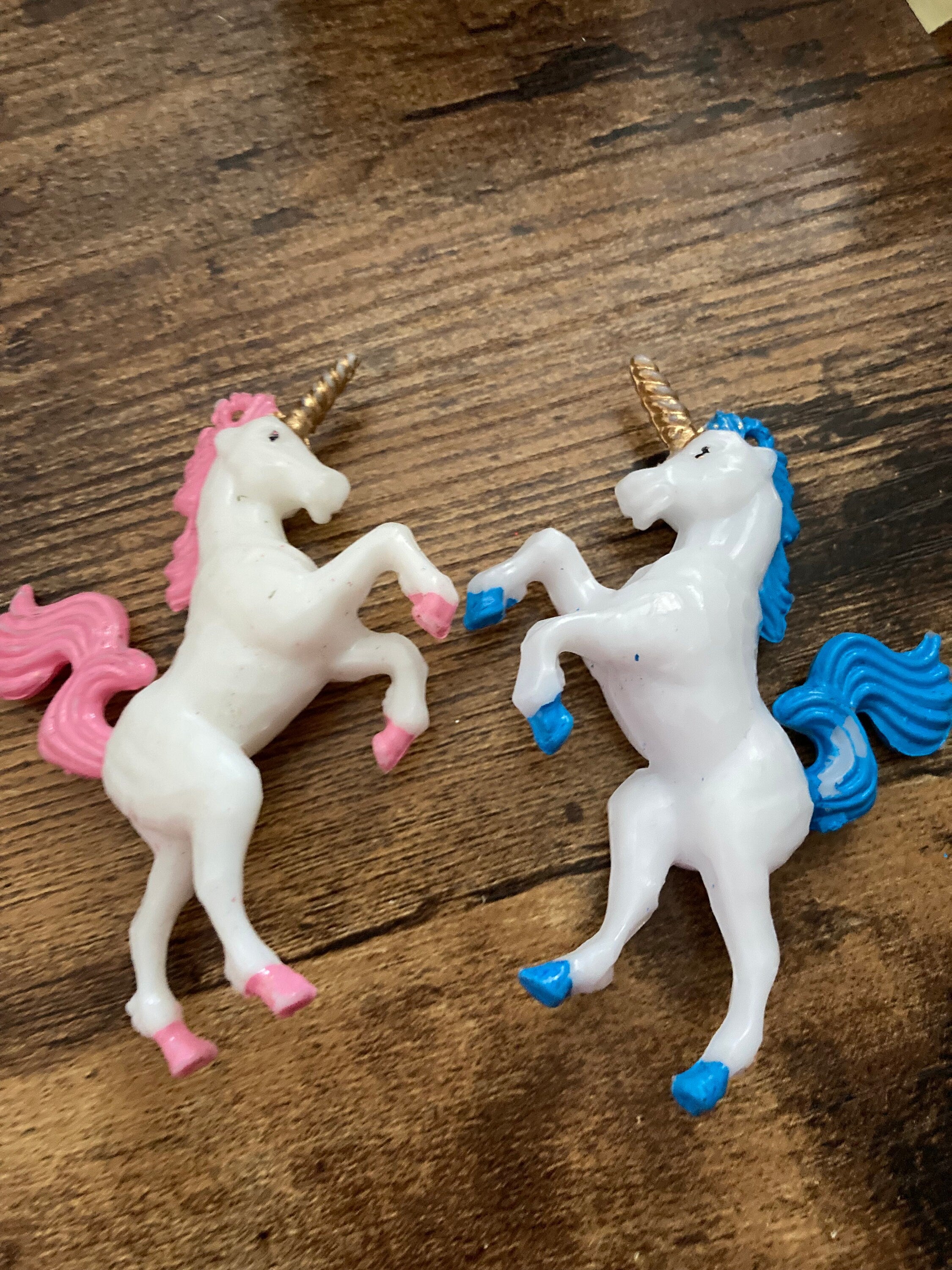 One standing BLUE unicorn plastic cake toppers birthday cake decoration