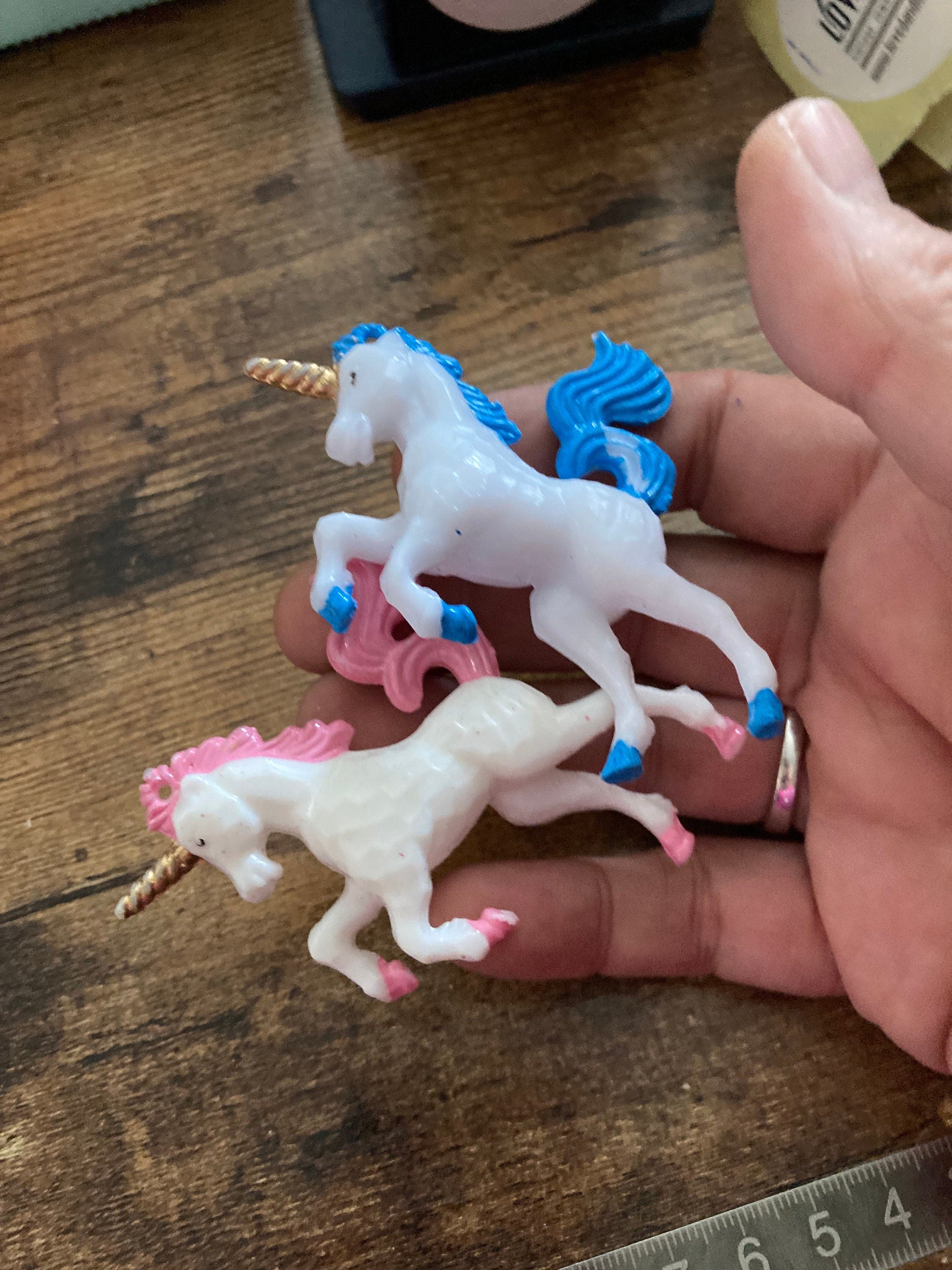 One standing BLUE unicorn plastic cake toppers birthday cake decoration