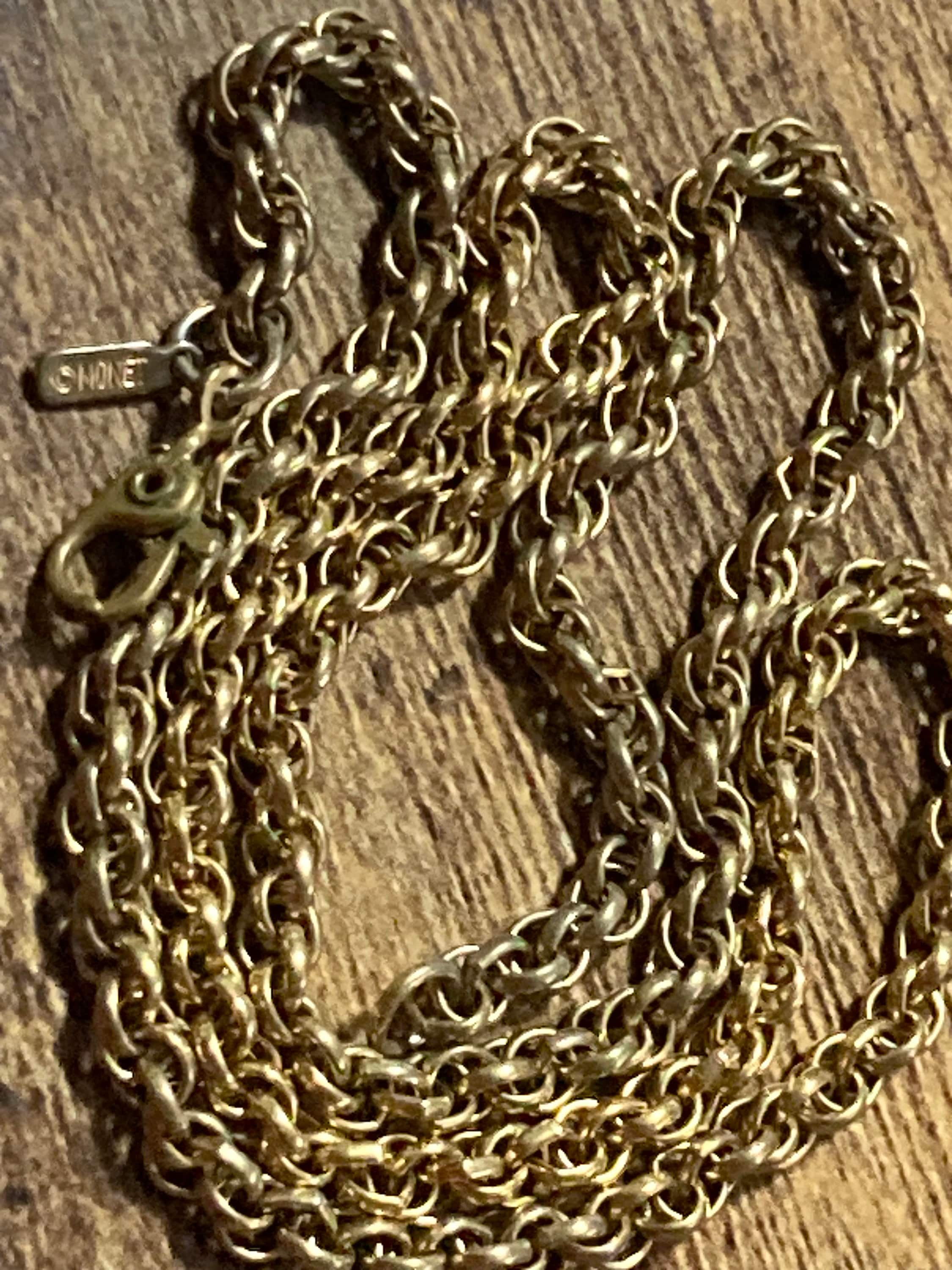 signed MONET 41cm short gold plated rope chain layering necklace