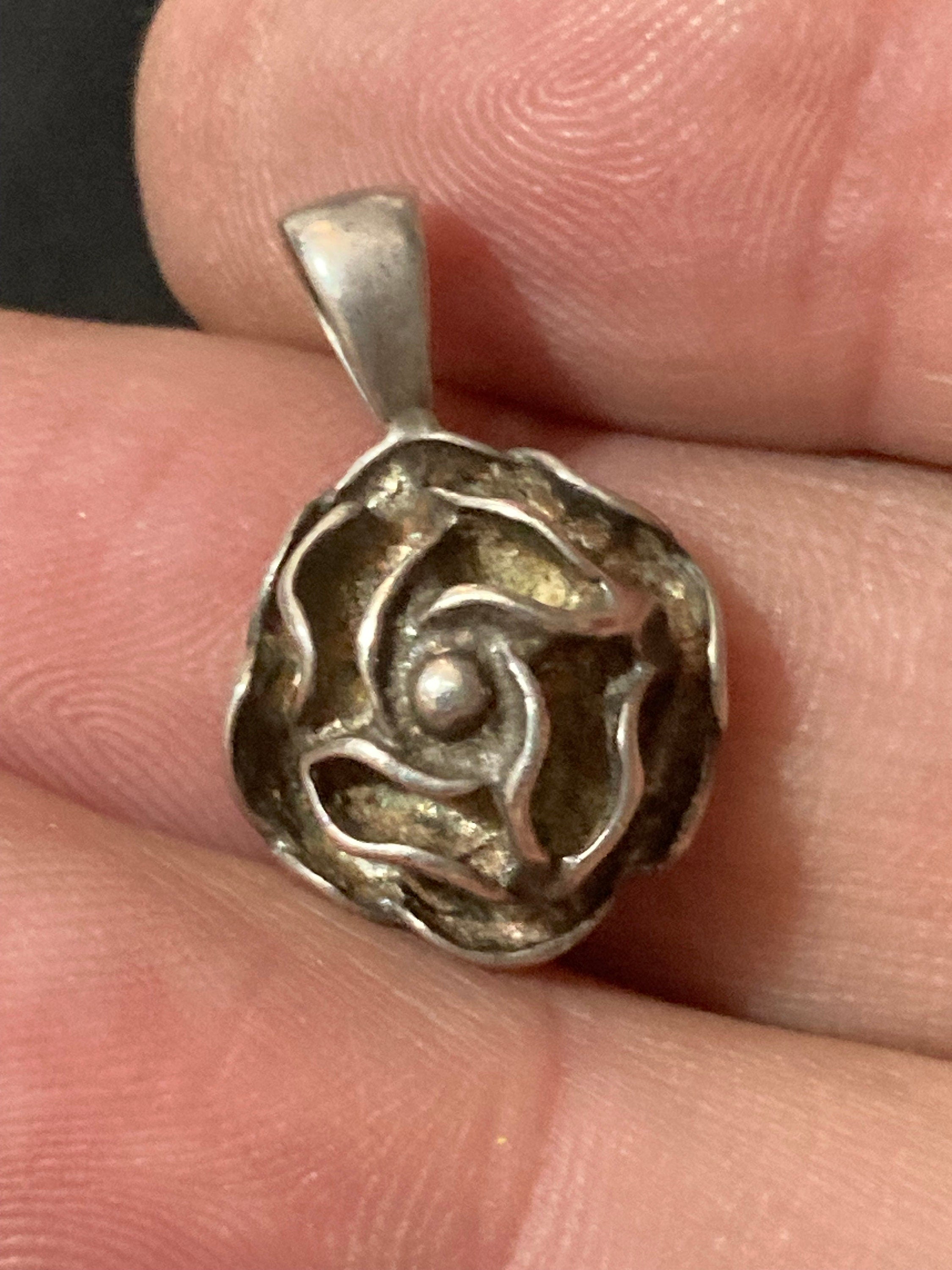 925 sterling silver floral rose pendant for a chain