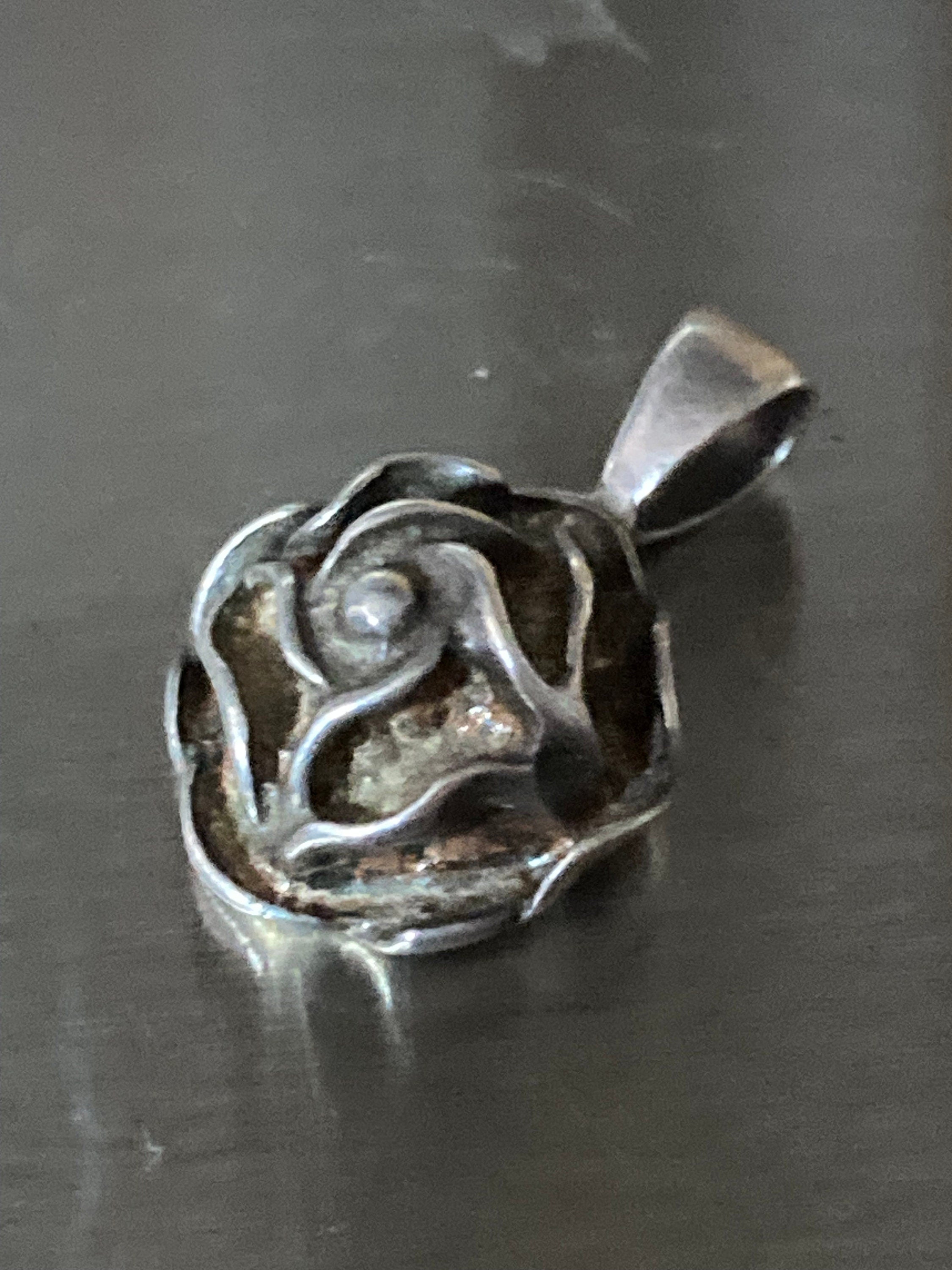 925 sterling silver floral rose pendant for a chain